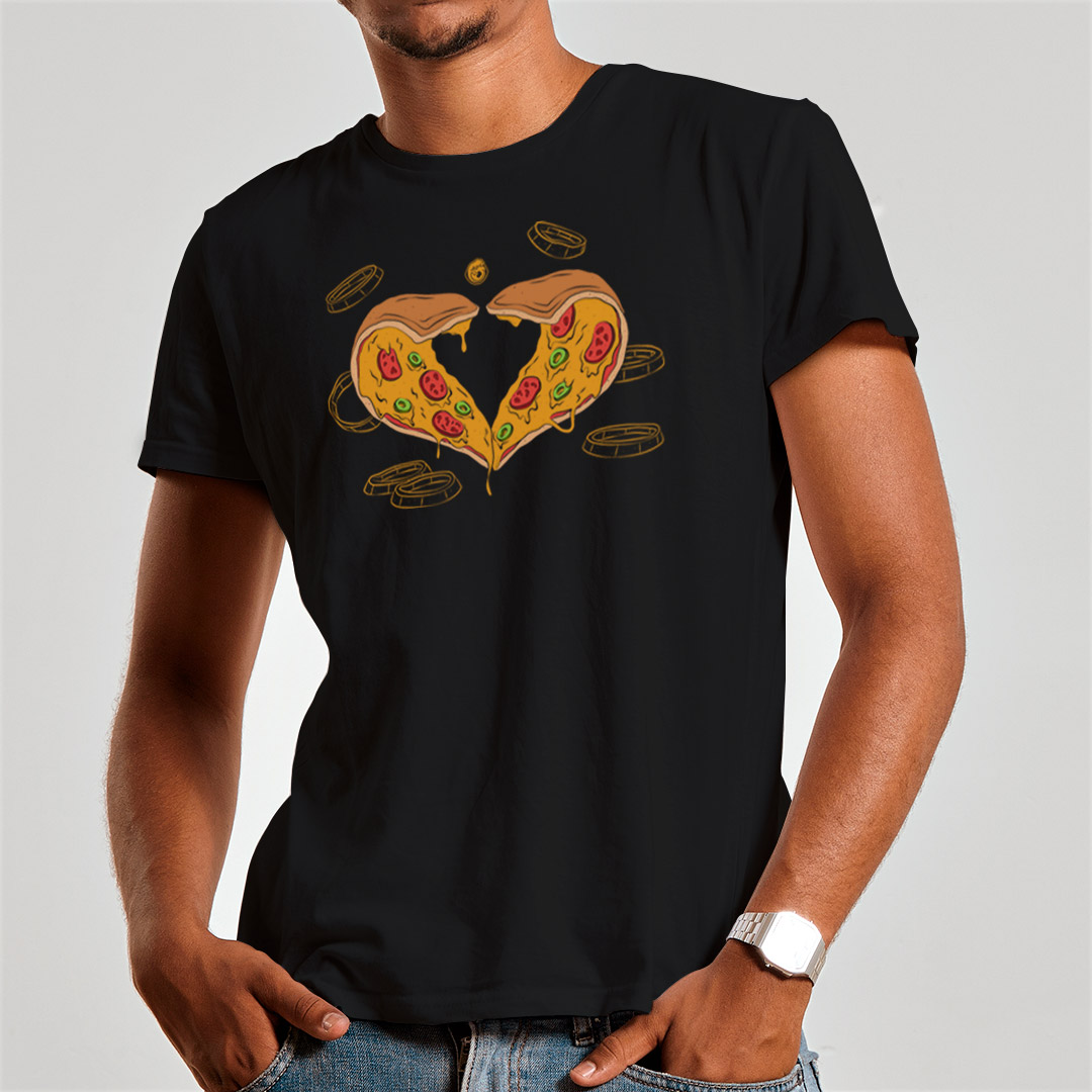 Nome do produto: Camiseta Pizza Coração