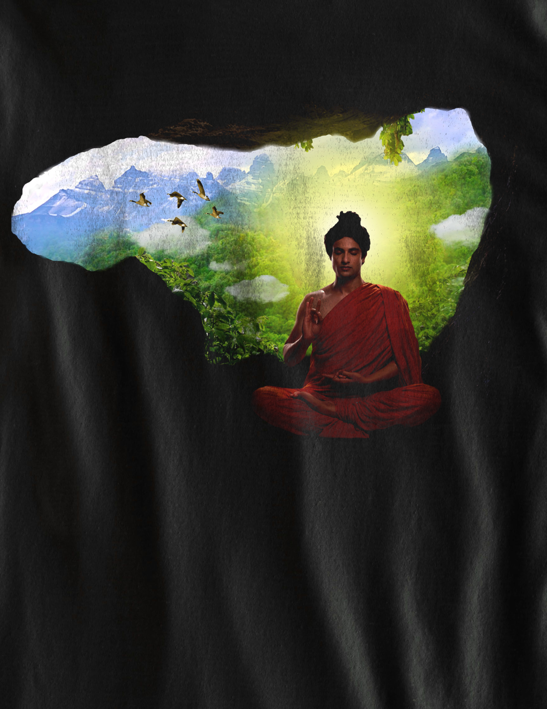 Nome do produto: Camiseta Buda na Caverna - (unissex)