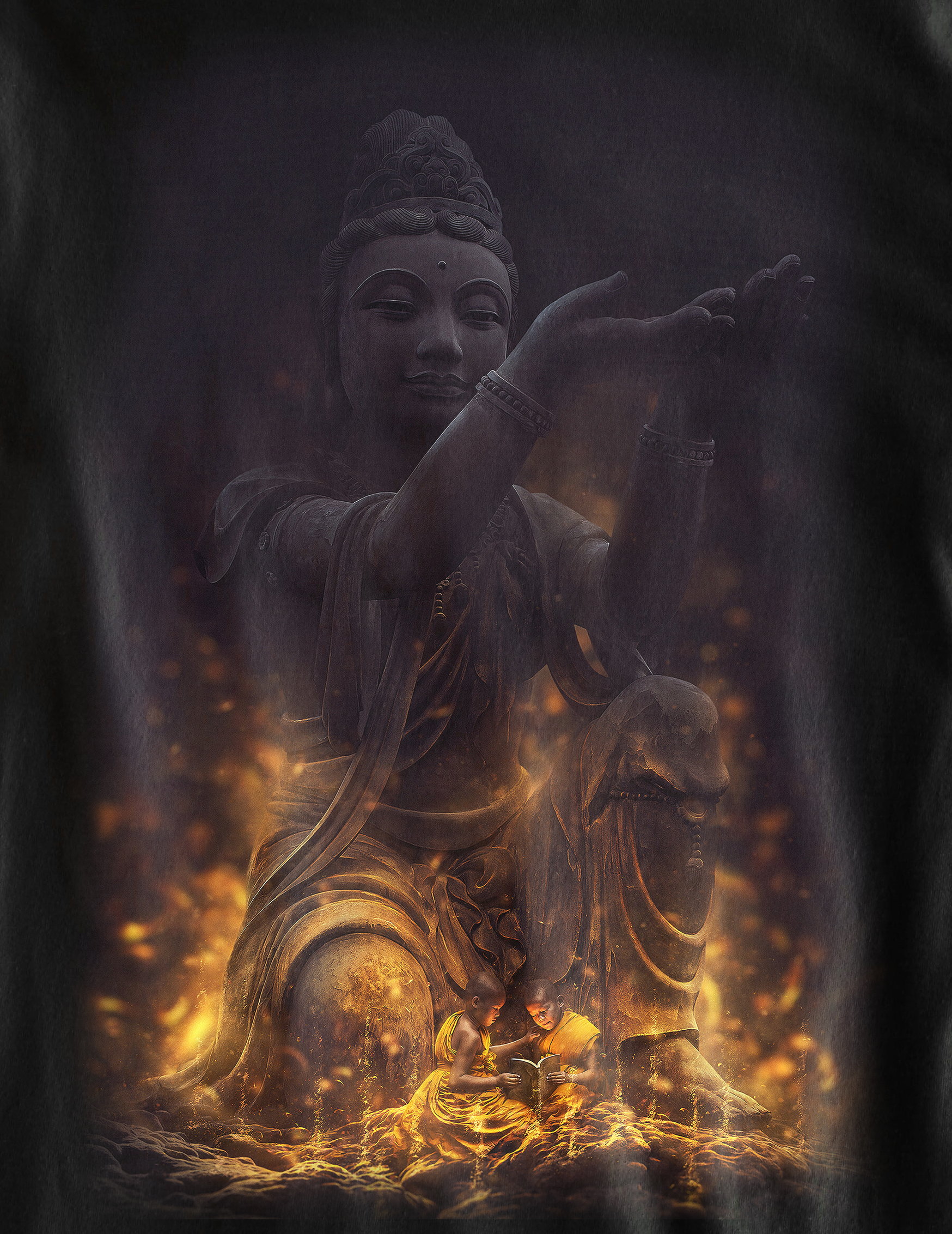 Nome do produto: Camiseta Buda e os Monges - (unissex)