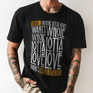 Camiseta Led Zeppelin Whole Lotta Love - Algodão 100% Unissex | Retrolhama