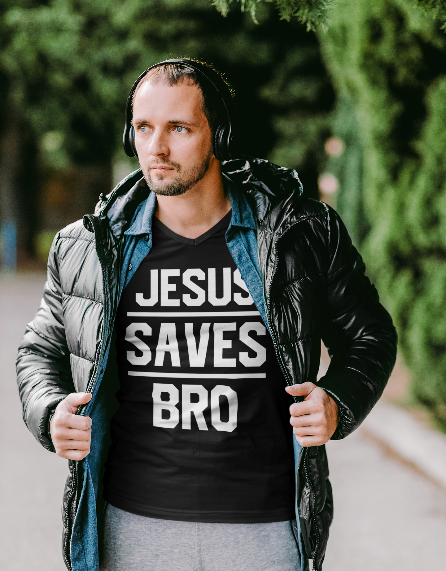 Nome do produto: Camiseta Masculina Cristã Jesus Save Bro