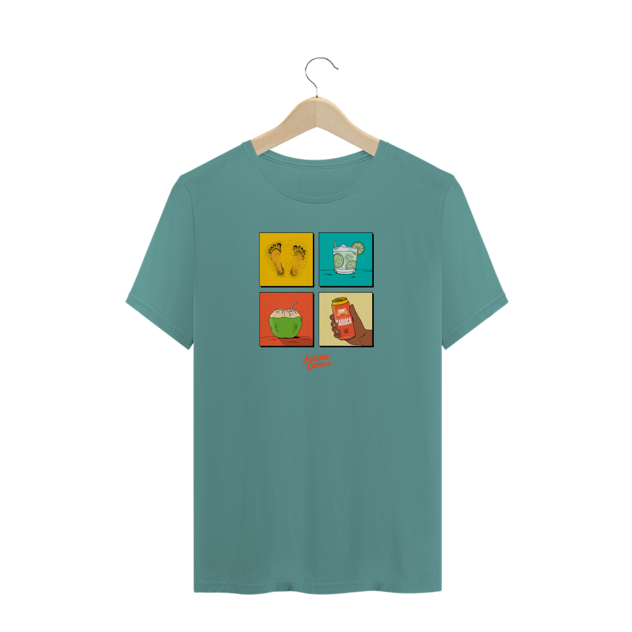 Nome do produto  Pé na Areia / T-Shirt Prime Masculina Verde ou Cinza estonada