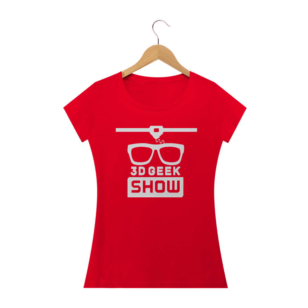 Nome do produto: Camiseta Feminina Vermelha - 3D Geek Show