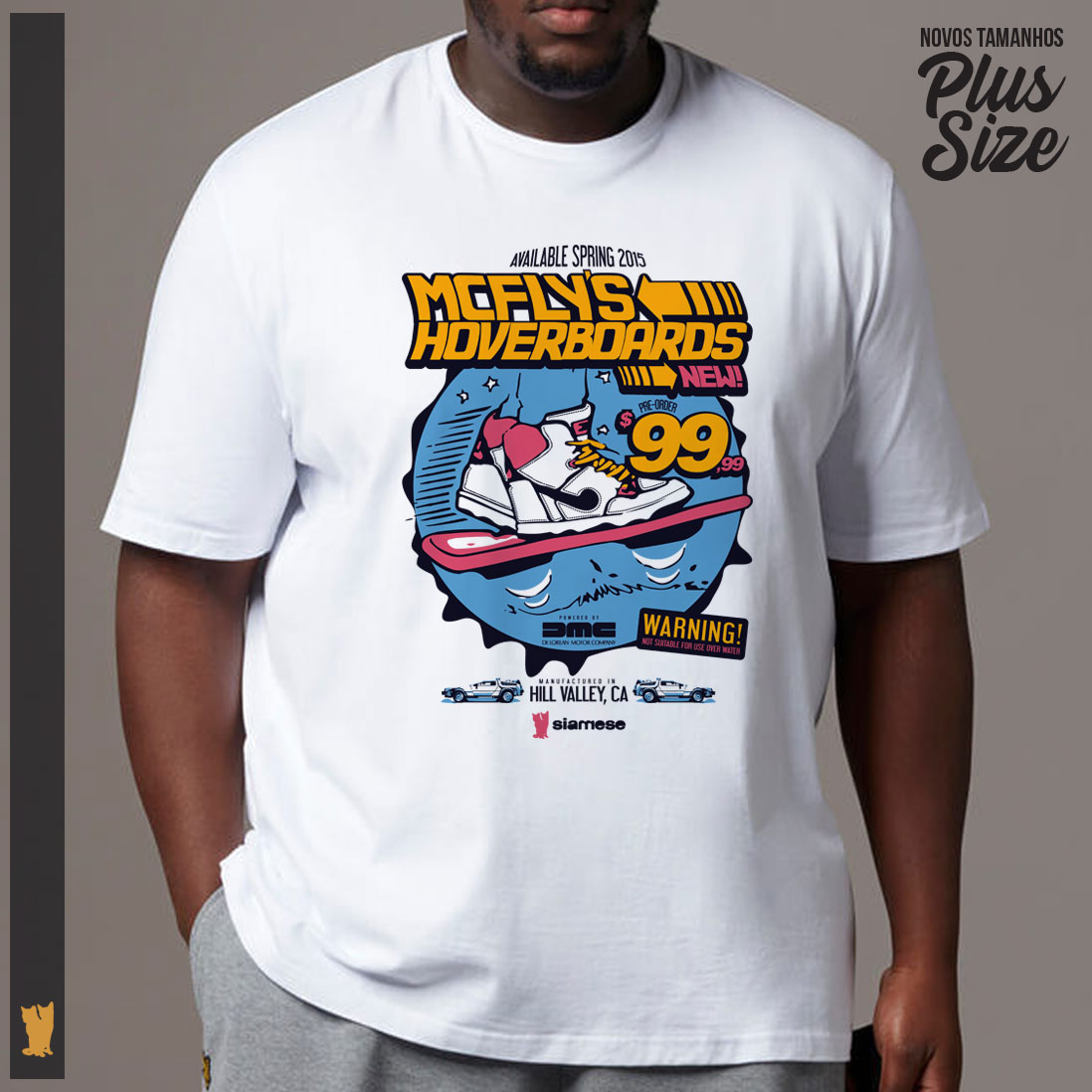 SIAMESE PLUS SIZE DE VOLTA PARA O FUTURO HOVERBOARD