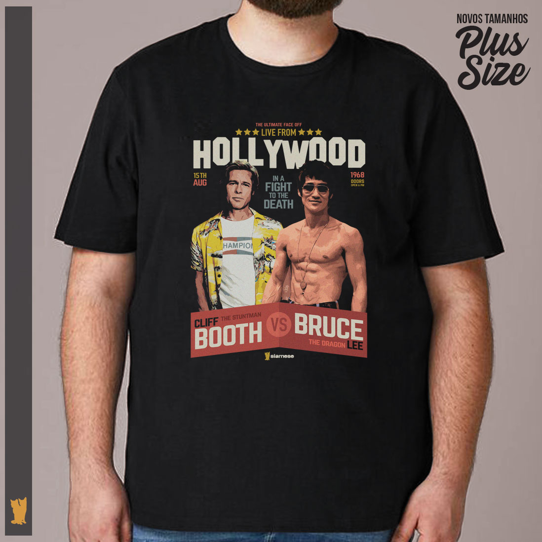 SIAMESE PLUS SIZE CLIFF BOOTH VS BRUCE LEE - PRETA