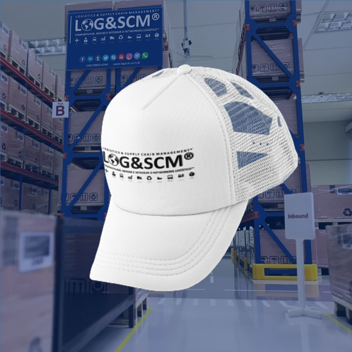 Nome do produto: Boné Americano com Tela Unissex LOGSCM