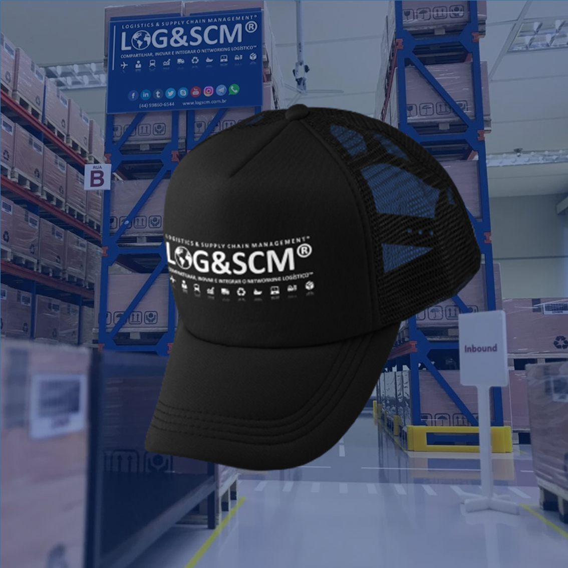 Nome do produto: Boné Americano com Tela Unissex LOGSCM