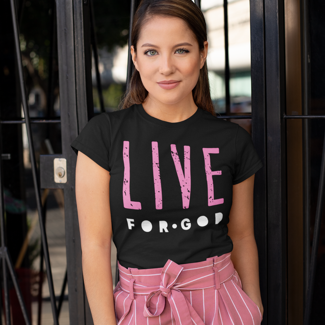 Nome do produto: Baby Look Feminina Live for God