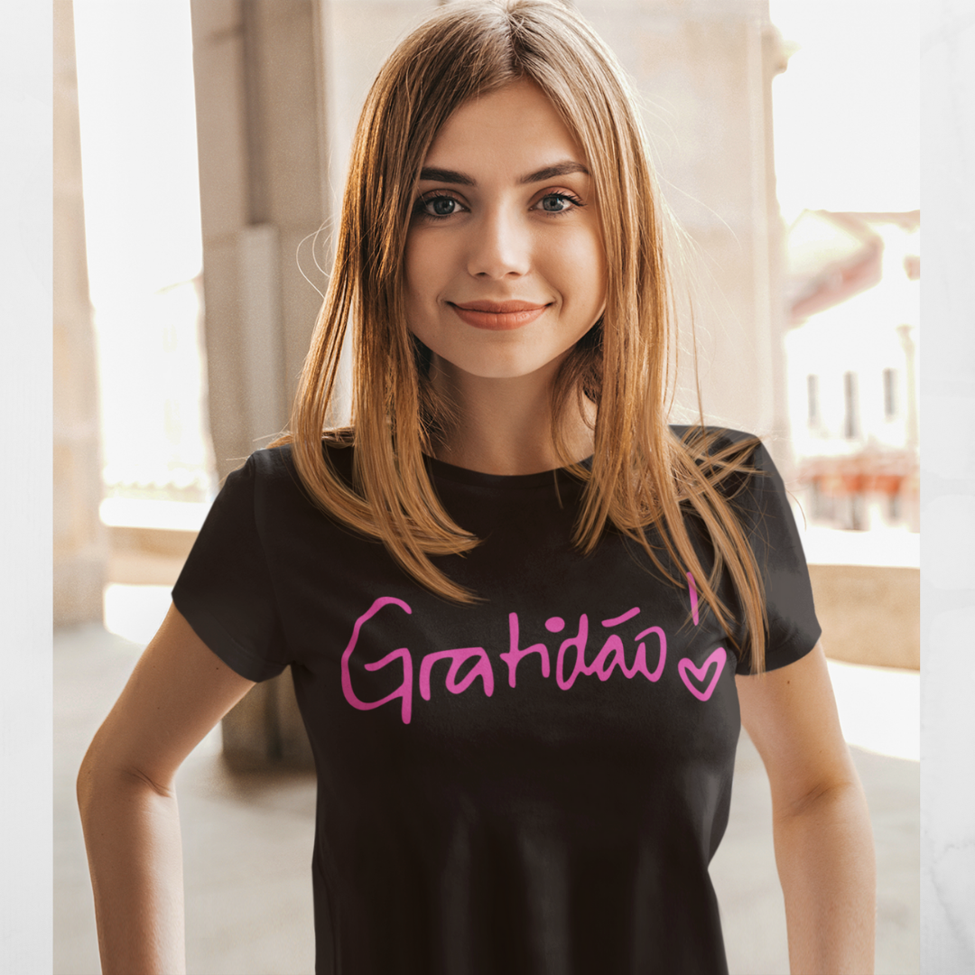 Nome do produto: Baby Look Feminina Gratidão