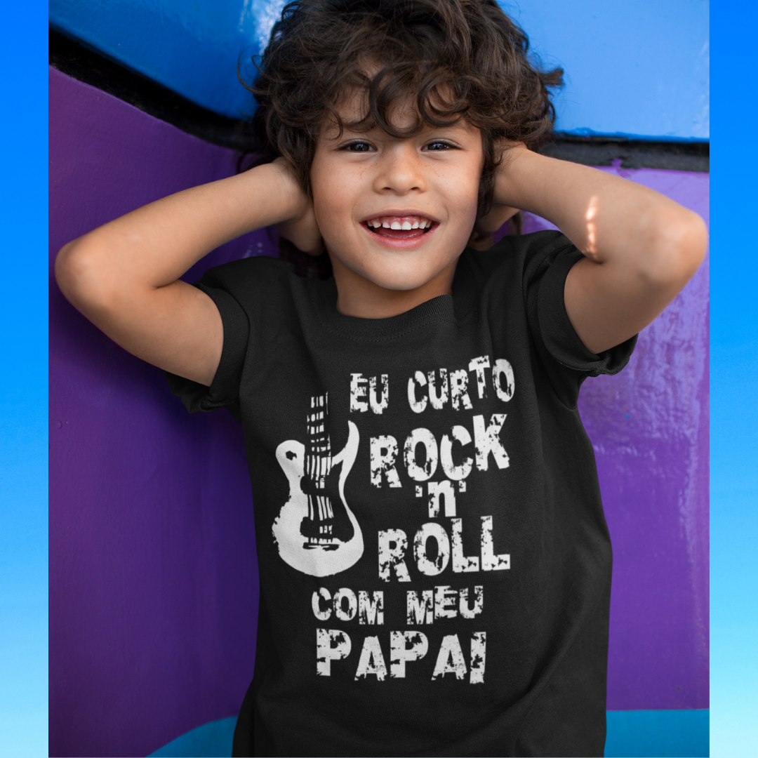 Nome do produto: T-shirt  Infantil Curto Rock com Meu Pai