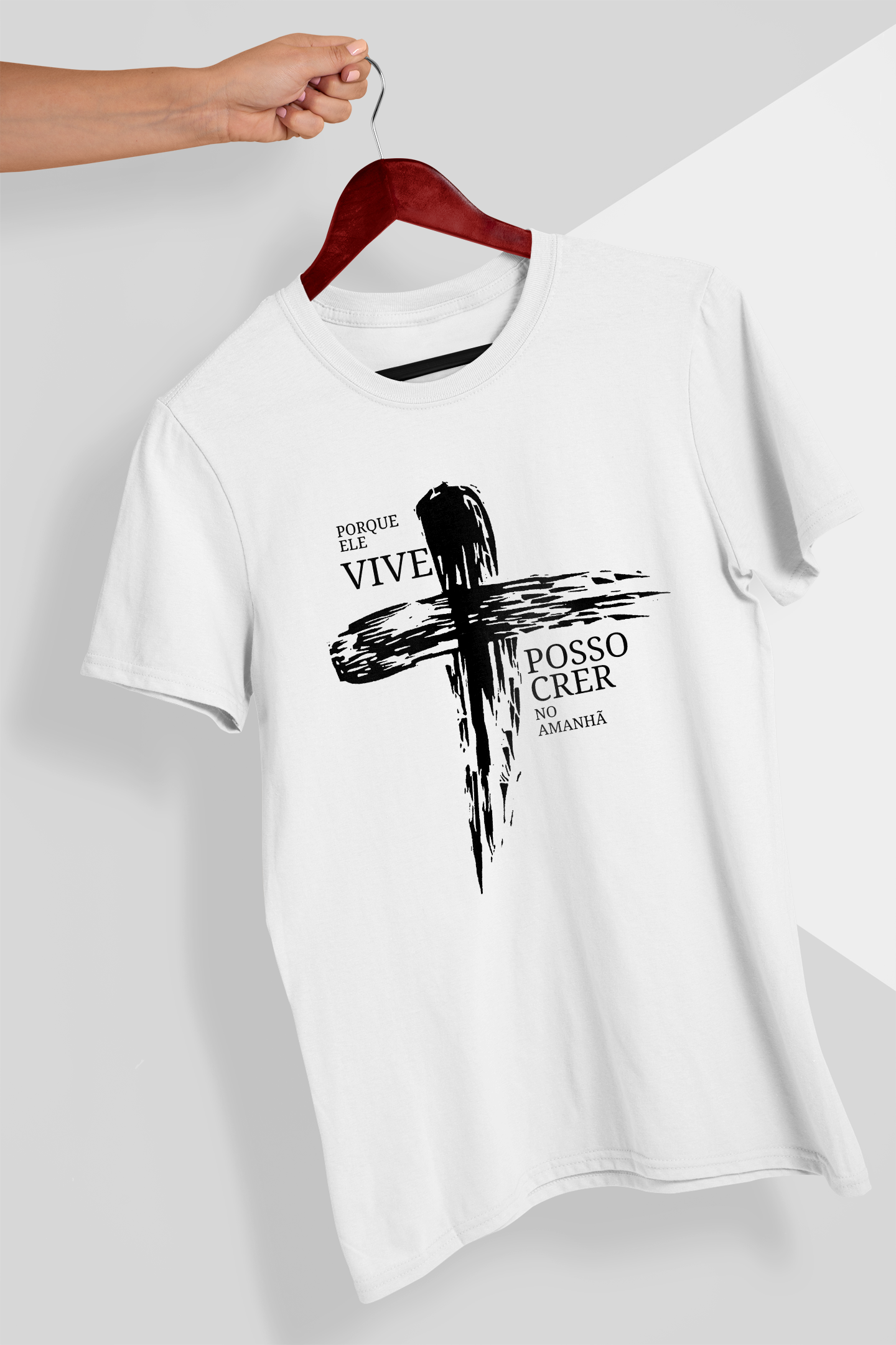Nome do produto: Camiseta Porque Ele Vive
