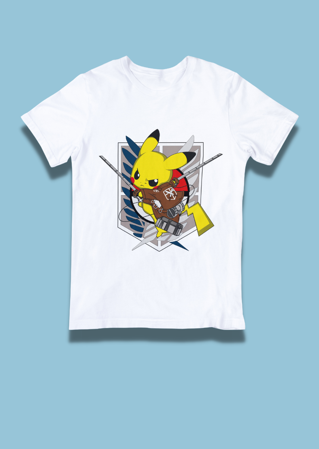 Nome do produto: Camiseta Infantil - Cadete Pikachu (Atack on Titan)