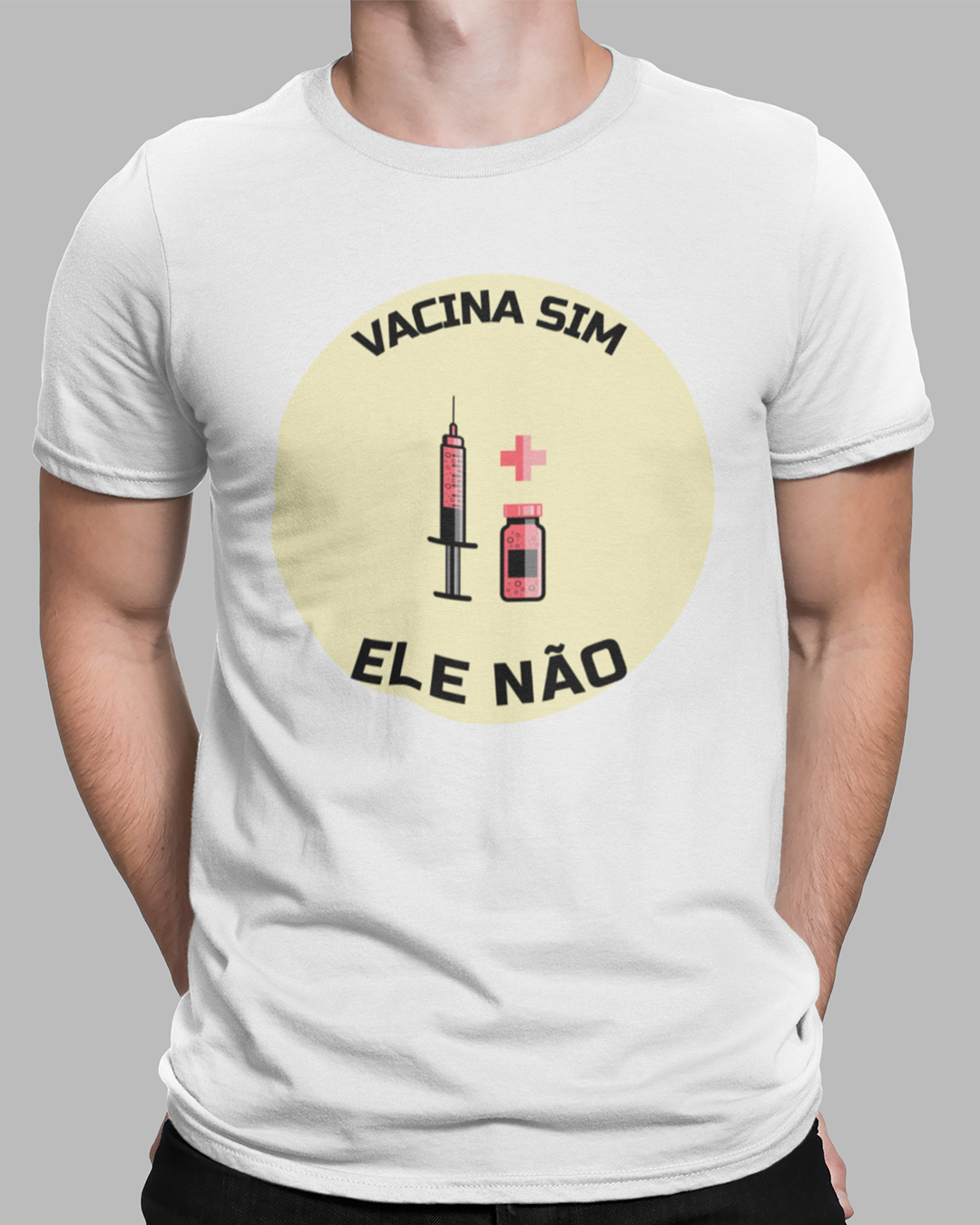 Nome do produto: Camiseta Vacina Sim, Ele Não
