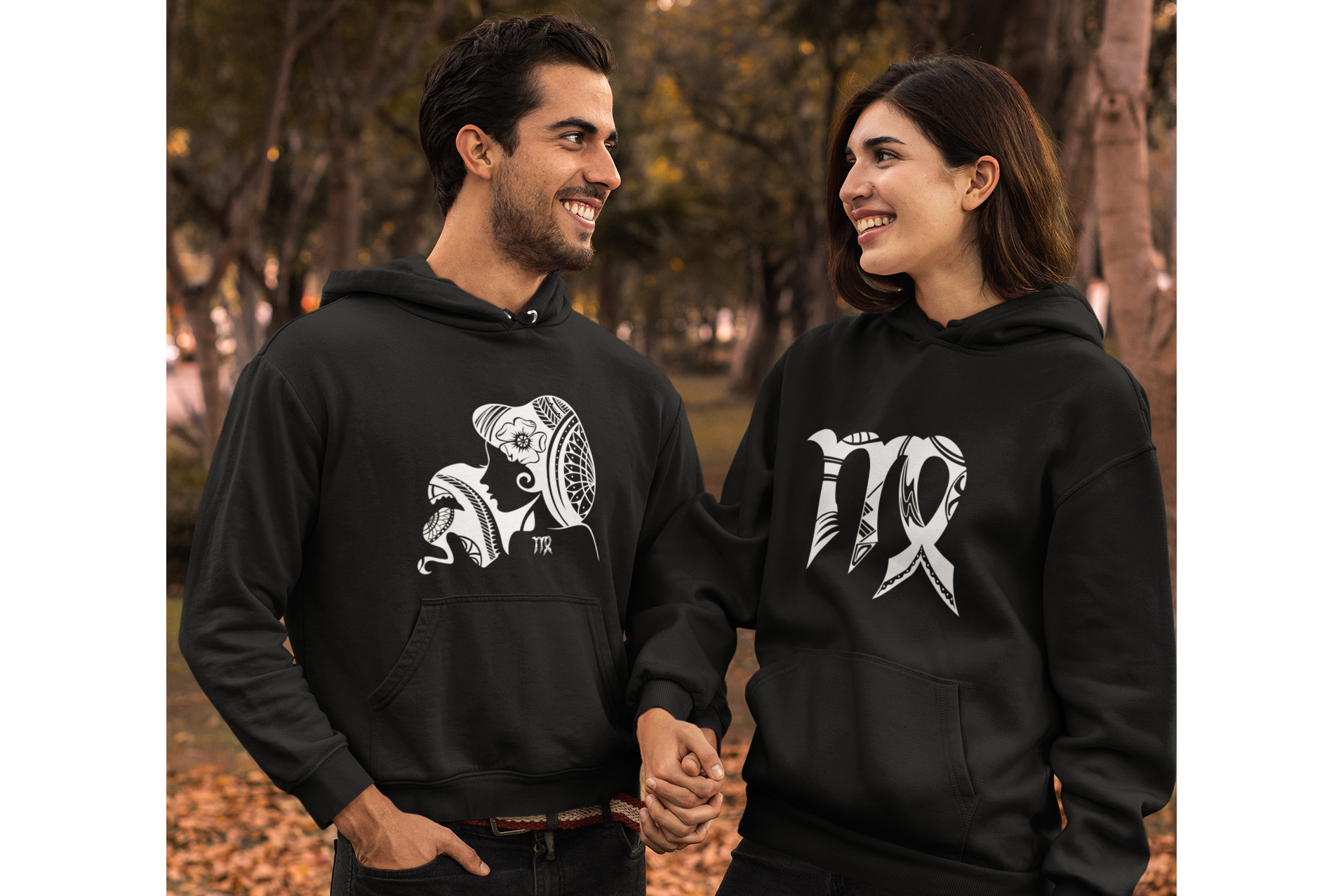 Nome do produto: MOLETON PRETO CANGURÚ COM CAPUZ - SIGNO VIRGEM SÍMBOLO