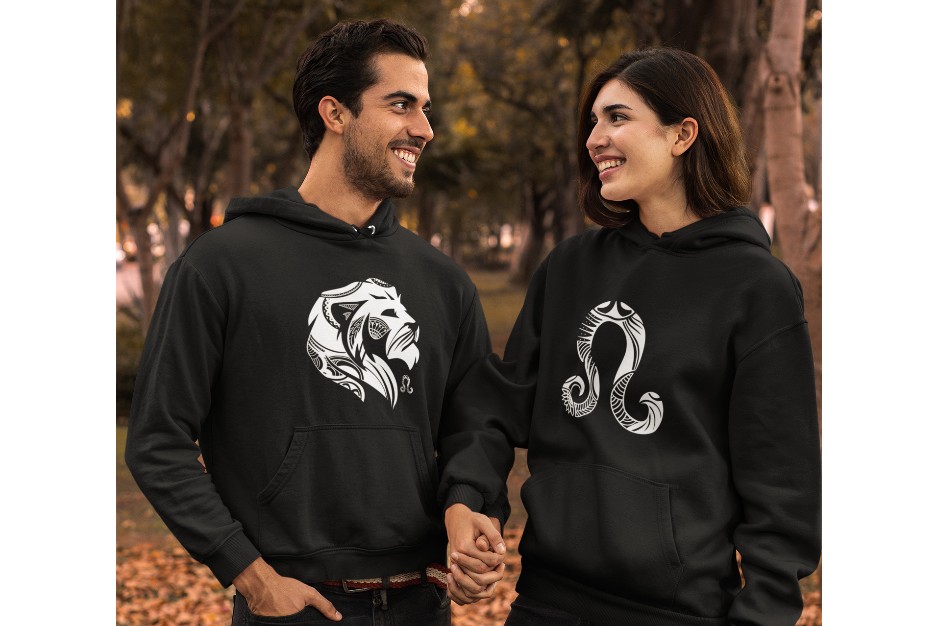 Nome do produto: MOLETON PRETO CANGURÚ COM CAPUZ - SIGNO LEÃO