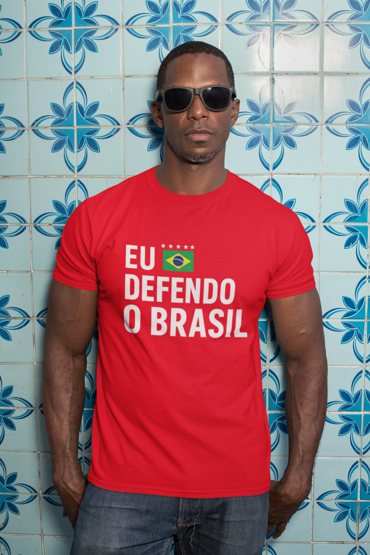 T-shirt Tradicional EU DEFENDO O BRASIL