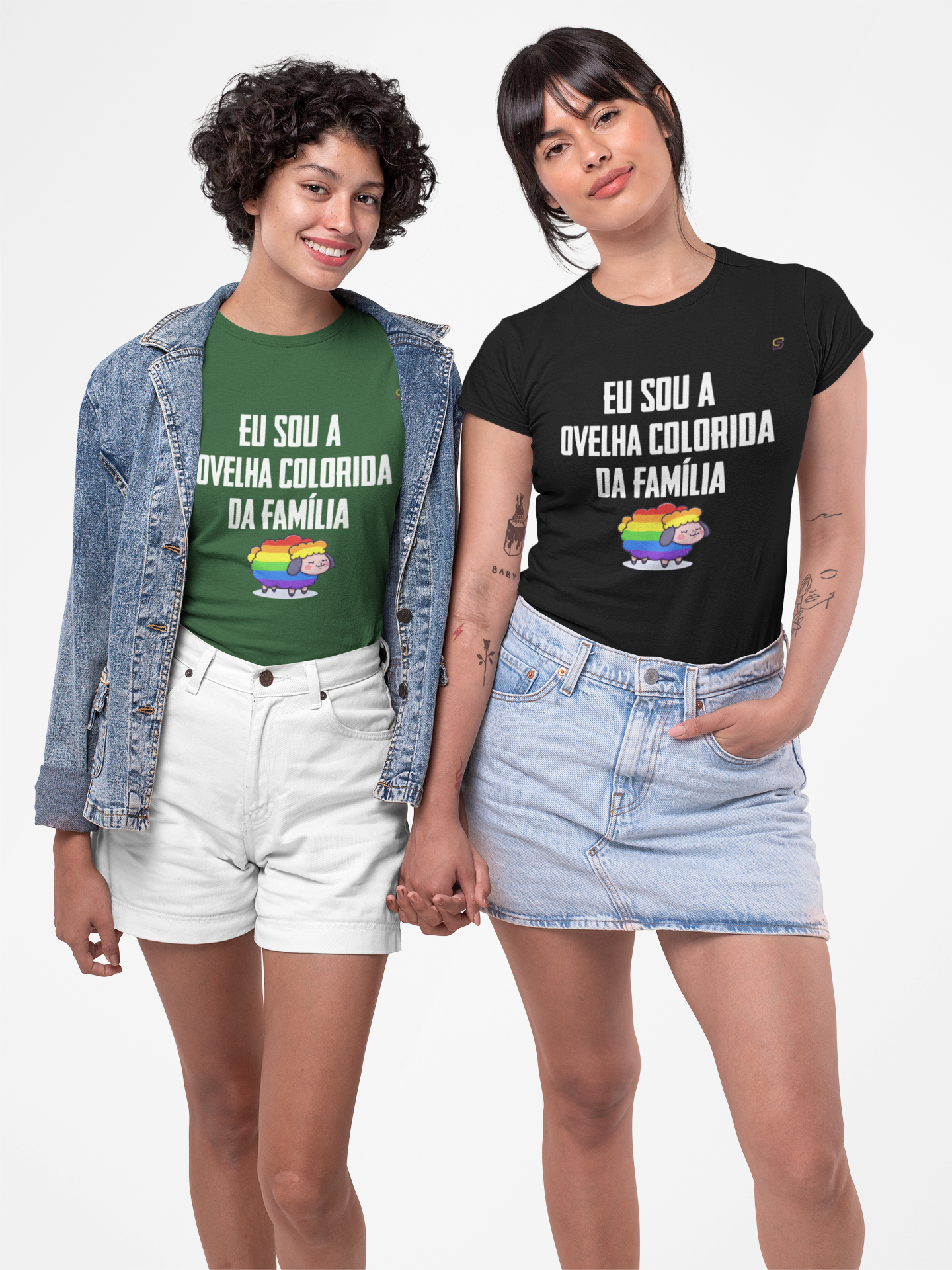 T-shirt Baby Look Ovelha Colorida