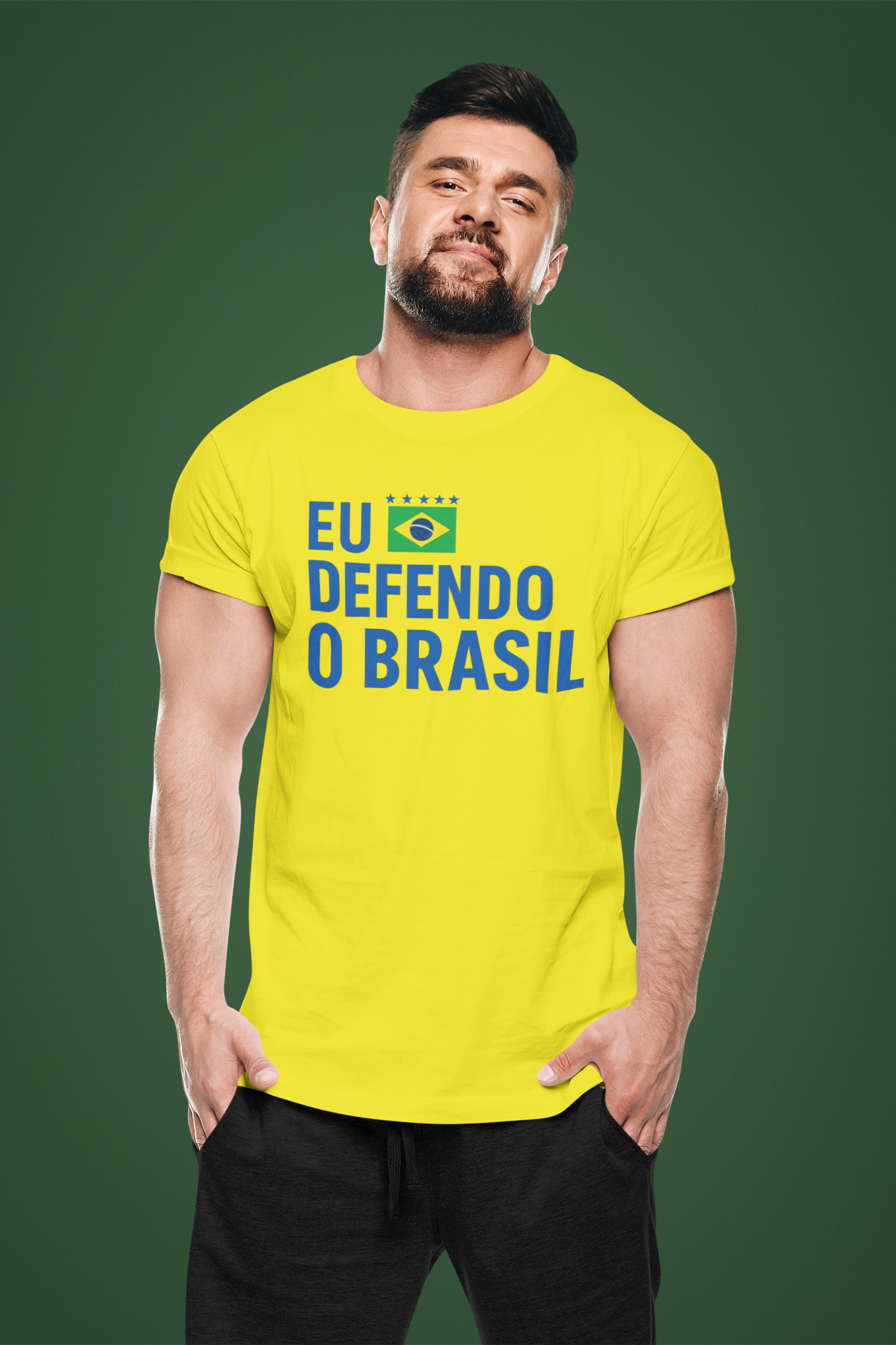 T-shirt Tradicional EU DEFENDO O BRASIL