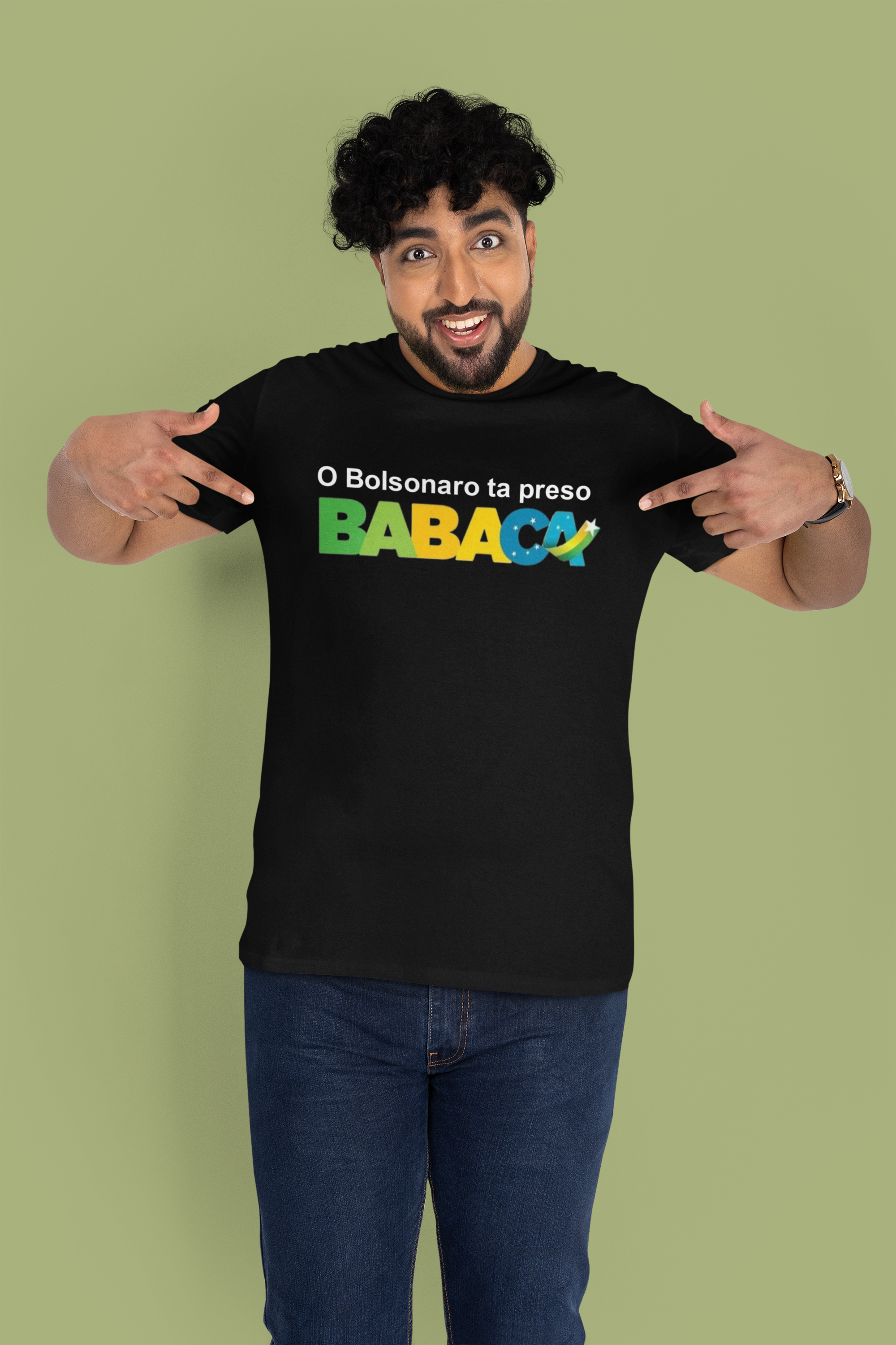 T-shirt Plus Size O BOLSONARO TA PRESO