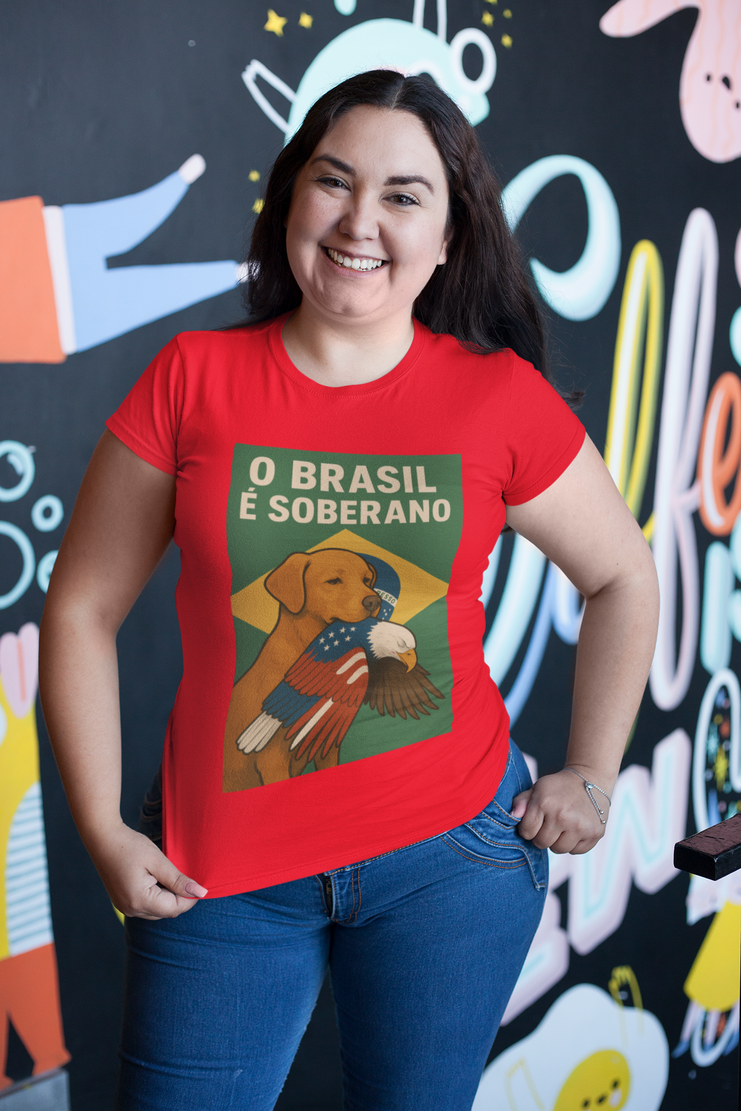 T-shirt Baby Look CACHORRO CARAMELO