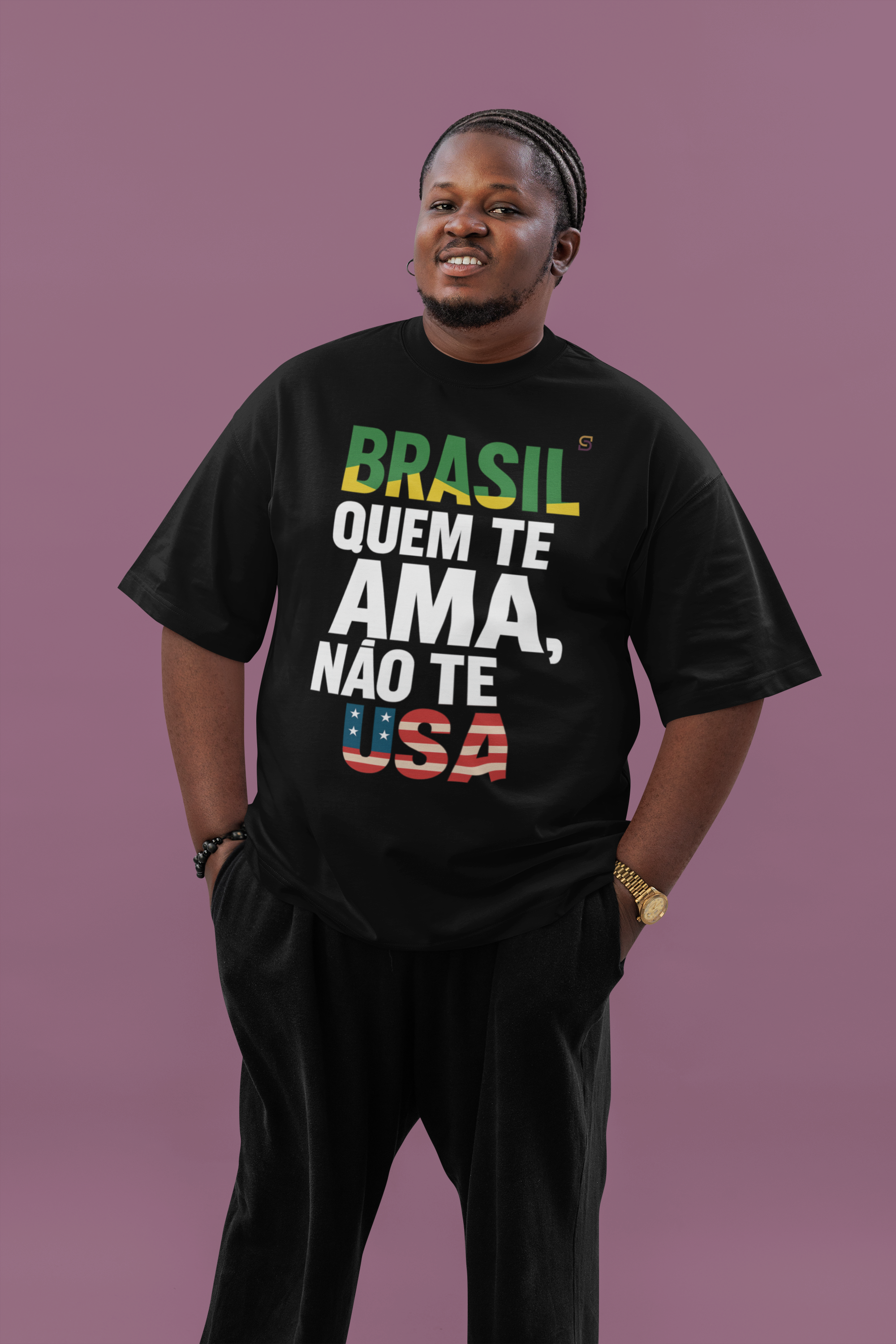 T-shirt PLUS SIZE BRASIL QUEM TE AMA