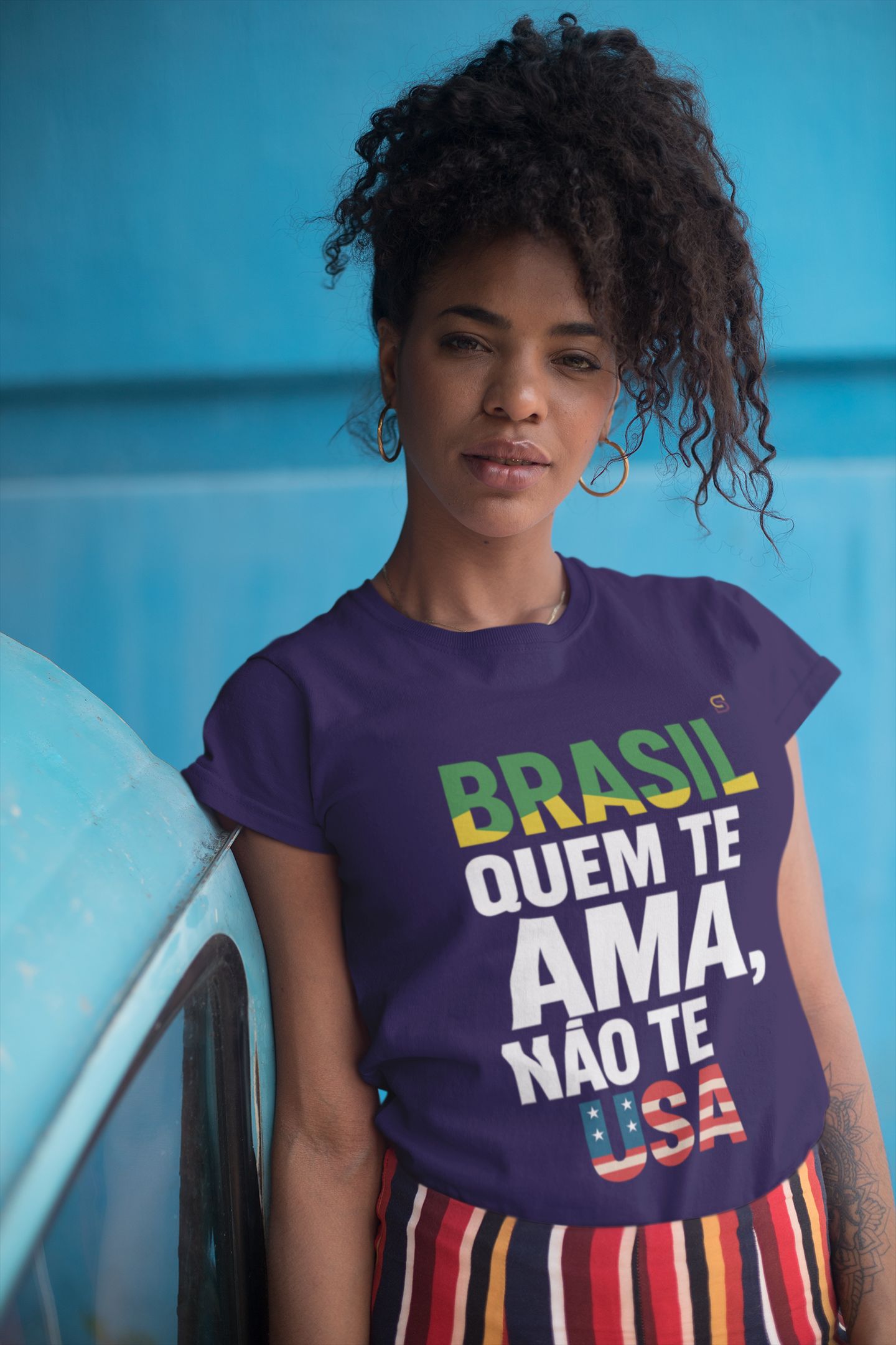 T-shirt Baby Look BRASIL QUEM TE AMA