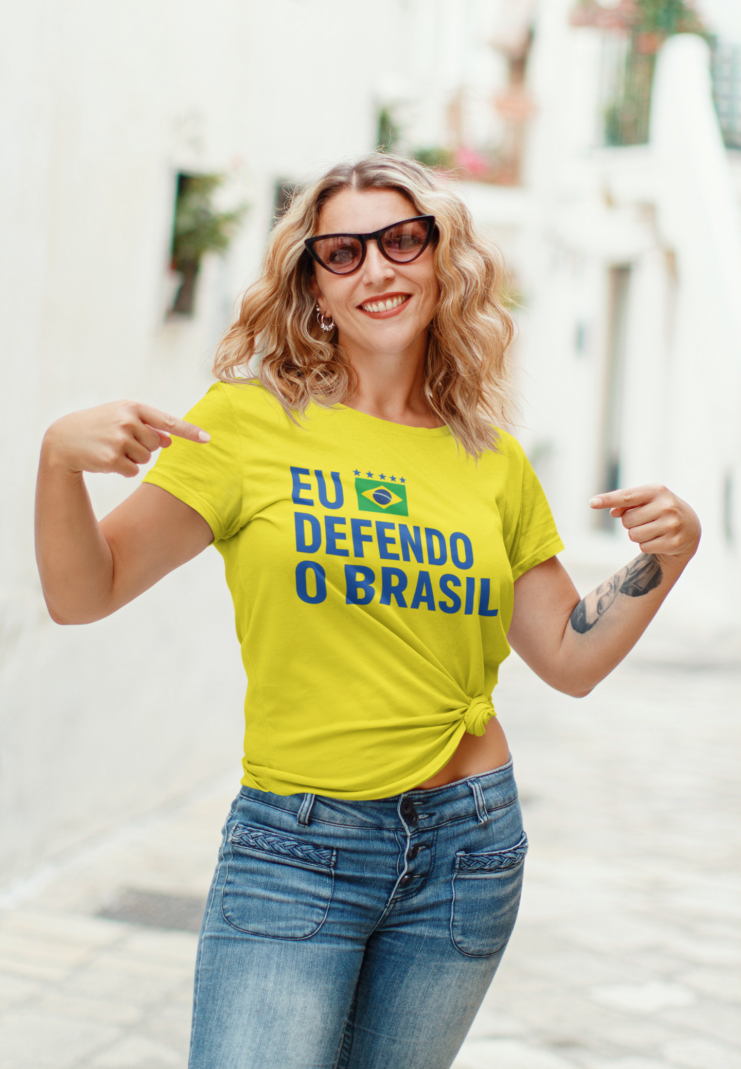 T-shirt Baby Look EU DEFENDO O BRASIL