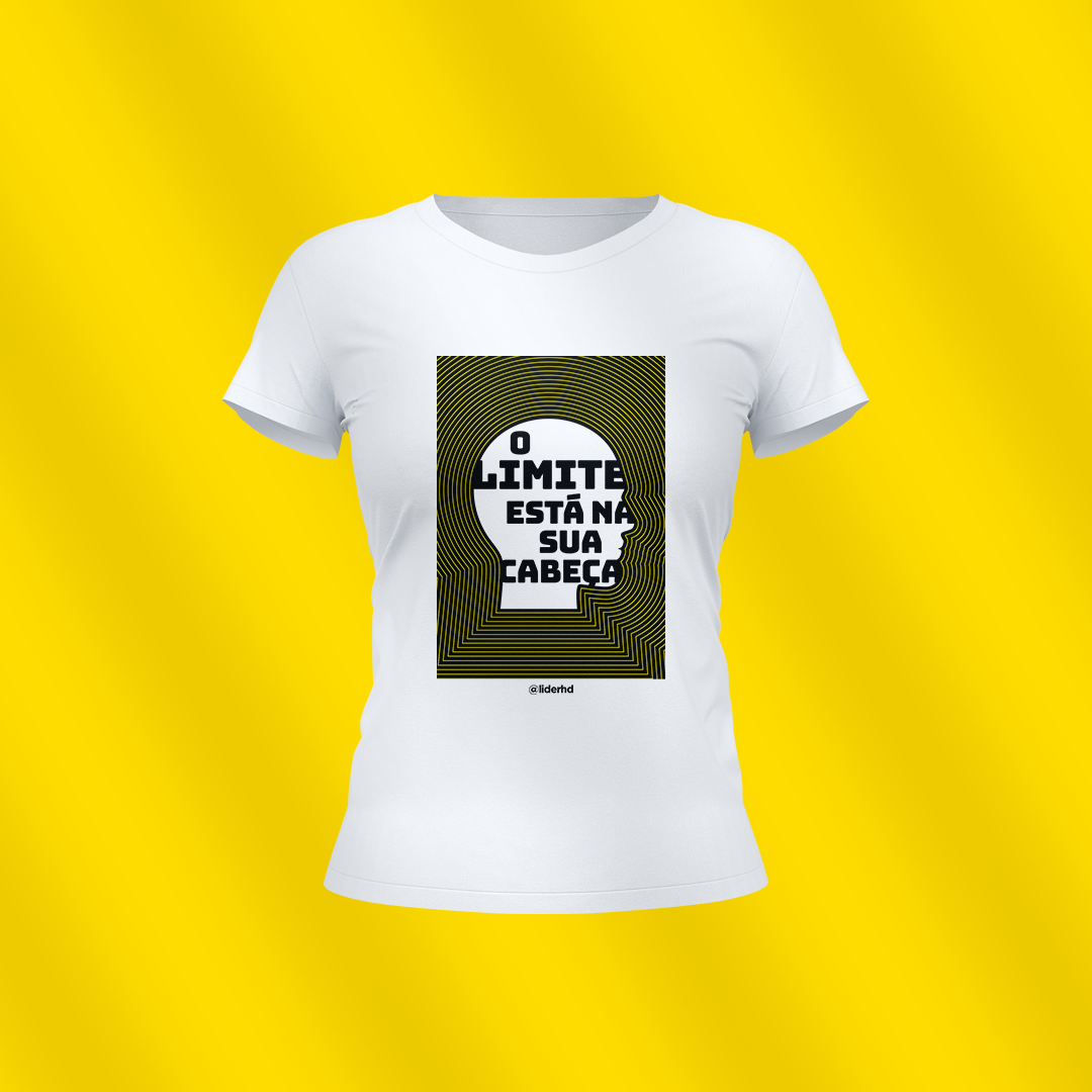 Nome do produto: Baby Look branca - O limite está na sua cabeça