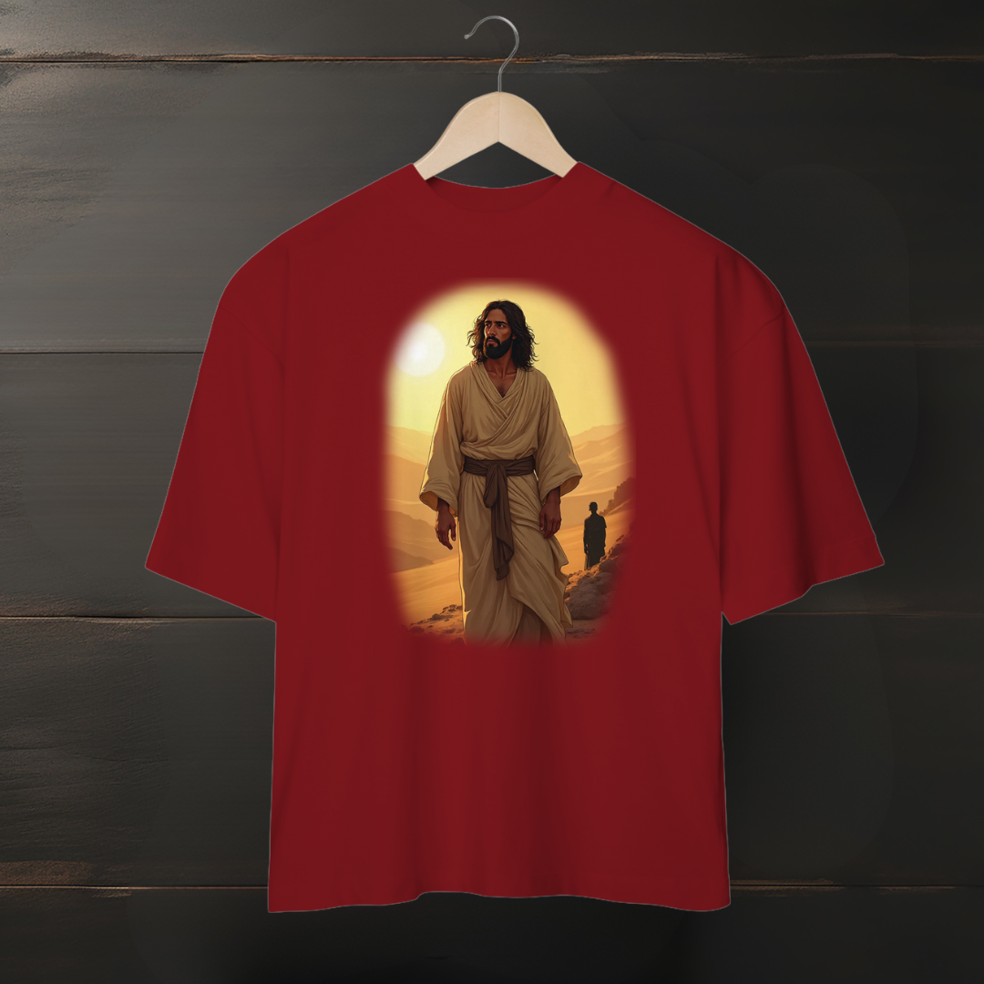 Camiseta Oversized - Jesus no deserto M1 (Unisex)