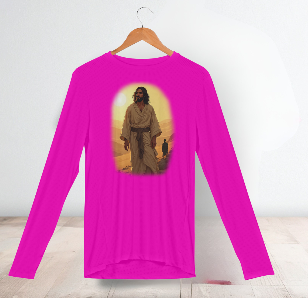 Camisa Manga Longa Sport Dry Uv  - Jesus no deserto M1 (Unisex)