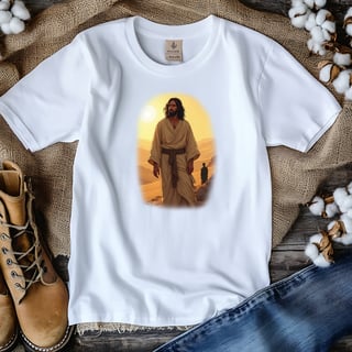 T-Shirt Plus Size - Jesus no deserto M1  (Unisex)