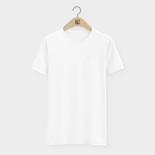 Camiseta Básica Premium Logo Foremost Branca Tom Sobre Tom