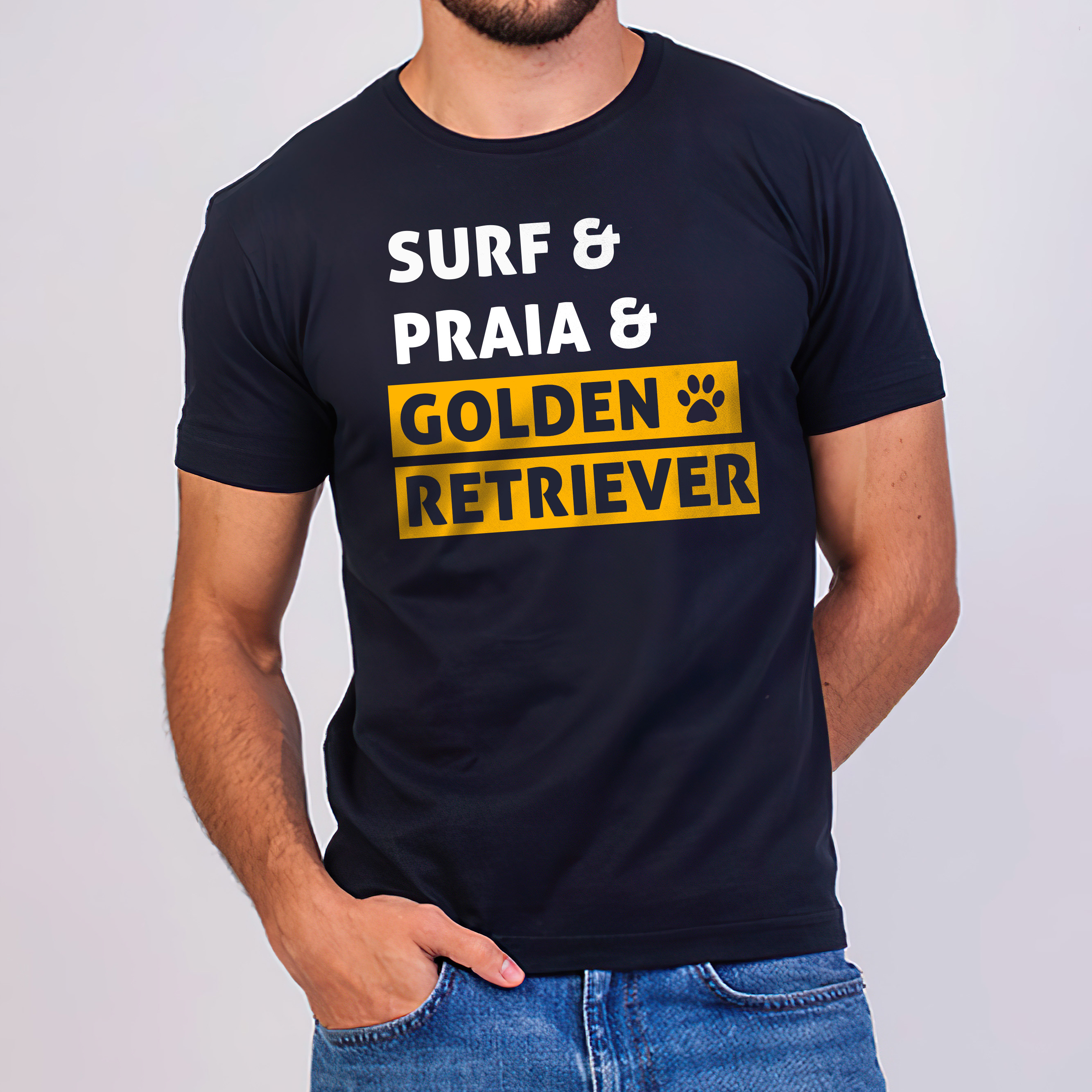 Nome do produto: SURF, PRAIA & GOLDEN RETRIEVER - UNISSEX