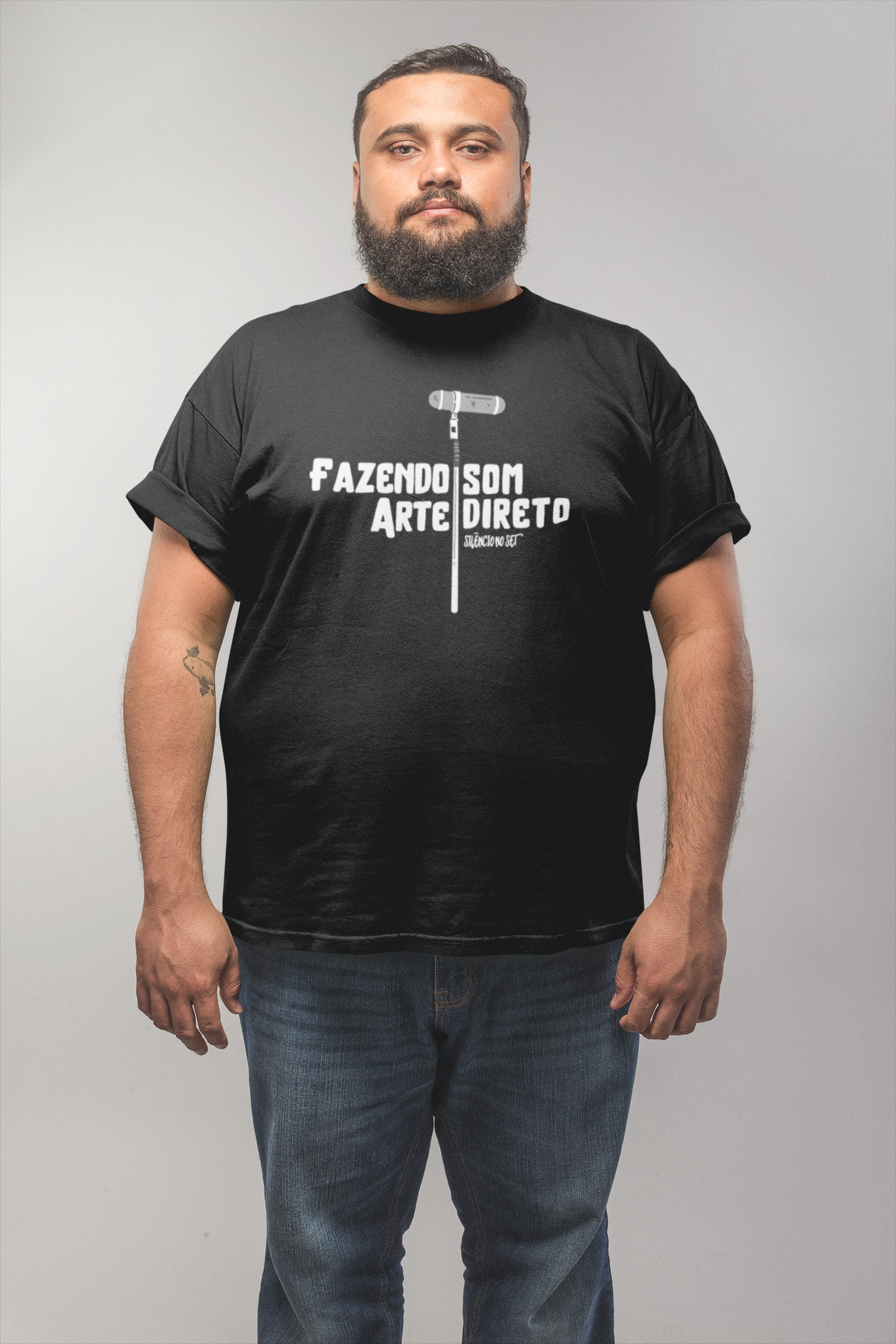 Nome do produto: Camiseta Plus Size Fazendo Arte Som Direto | Preta