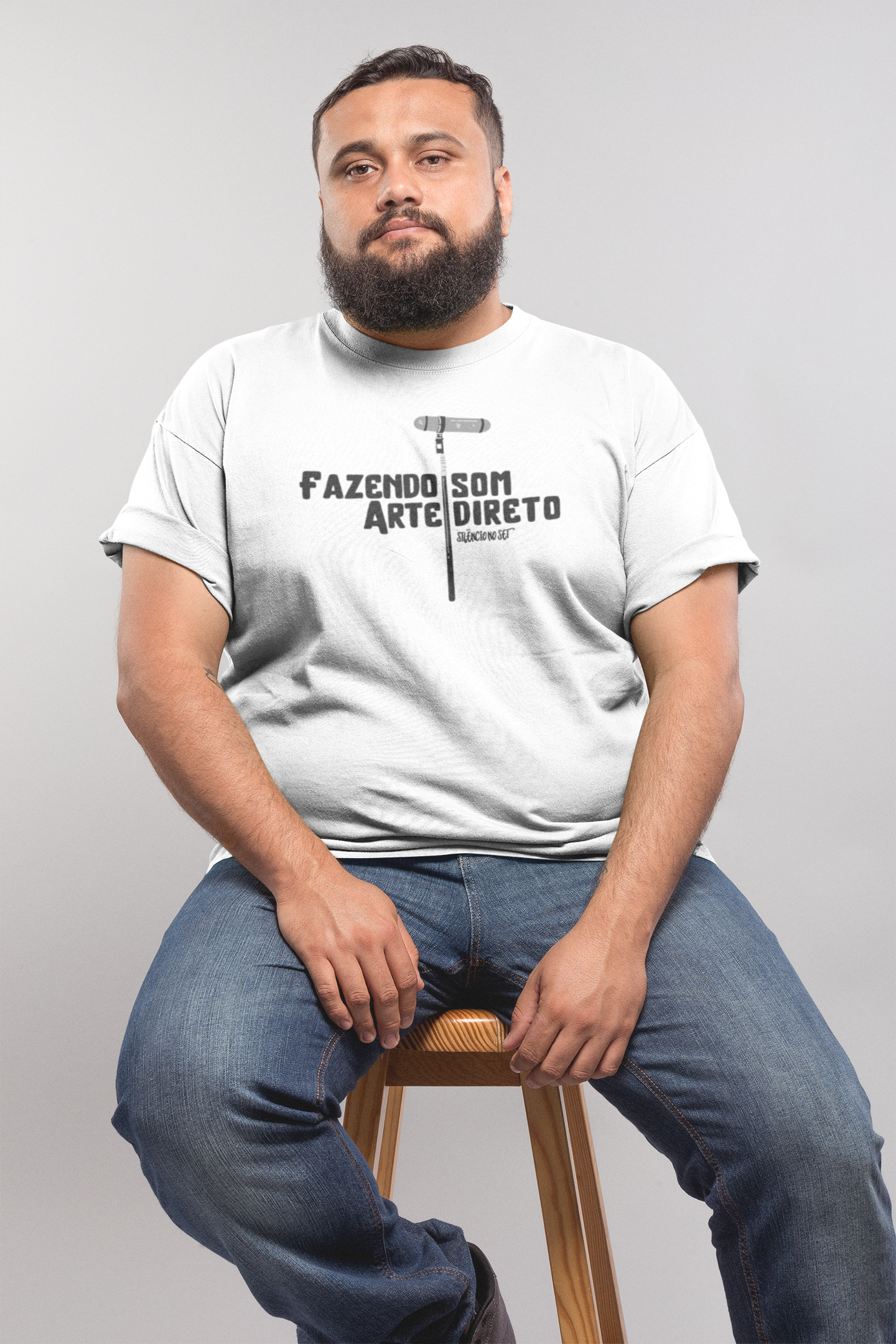 Nome do produto: Camiseta Plus Size Fazendo Arte Som Direto | Branca 