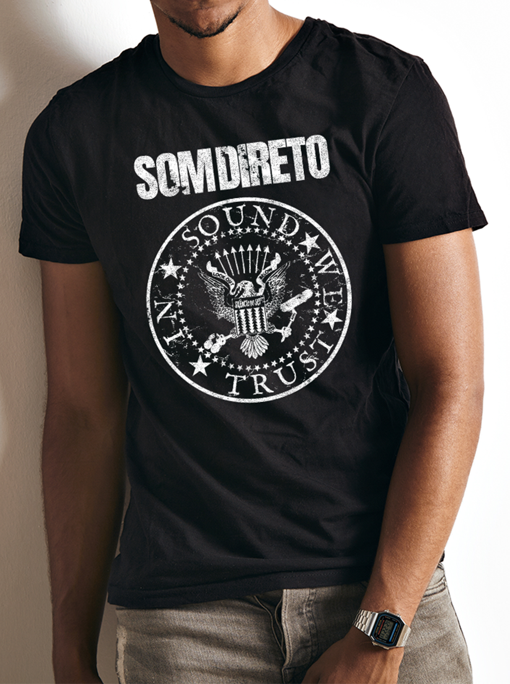 Nome do produto: Camiseta In Sound we trust  | Preta
