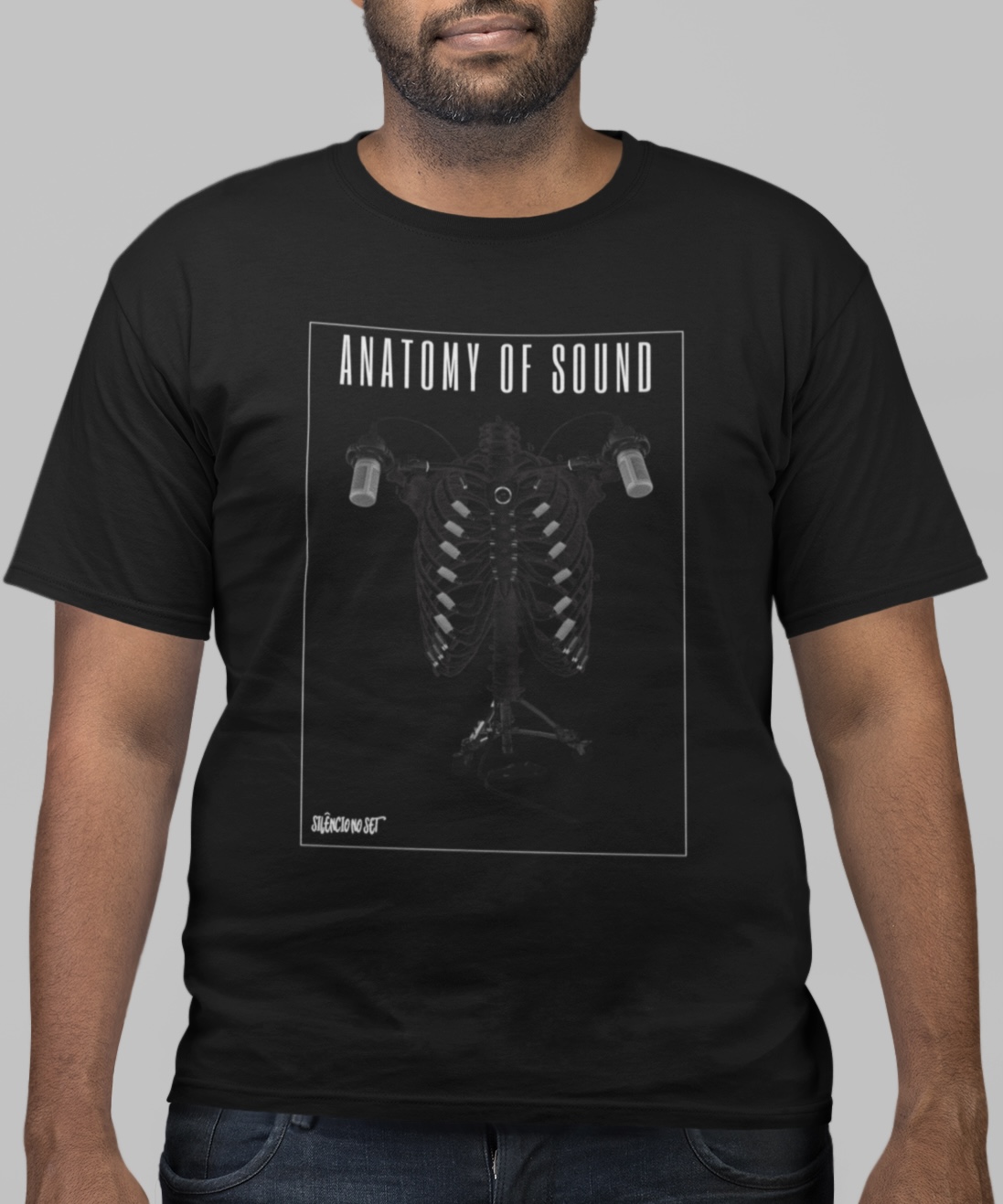 Nome do produto: Camiseta Plus Size Esqueleto | Preta