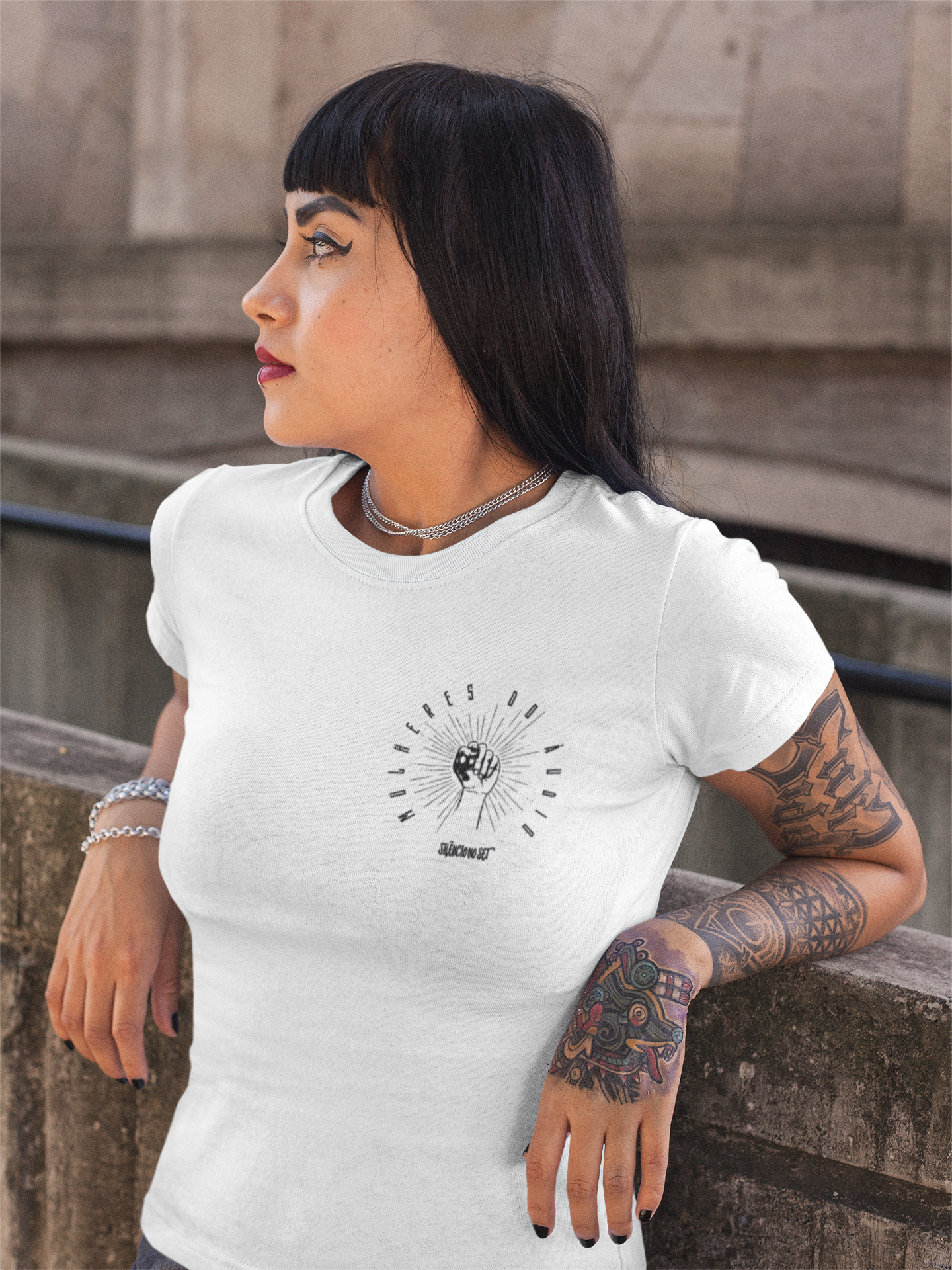 Nome do produto: Baby Long Mulheres do áudio I | Branca | Cinza