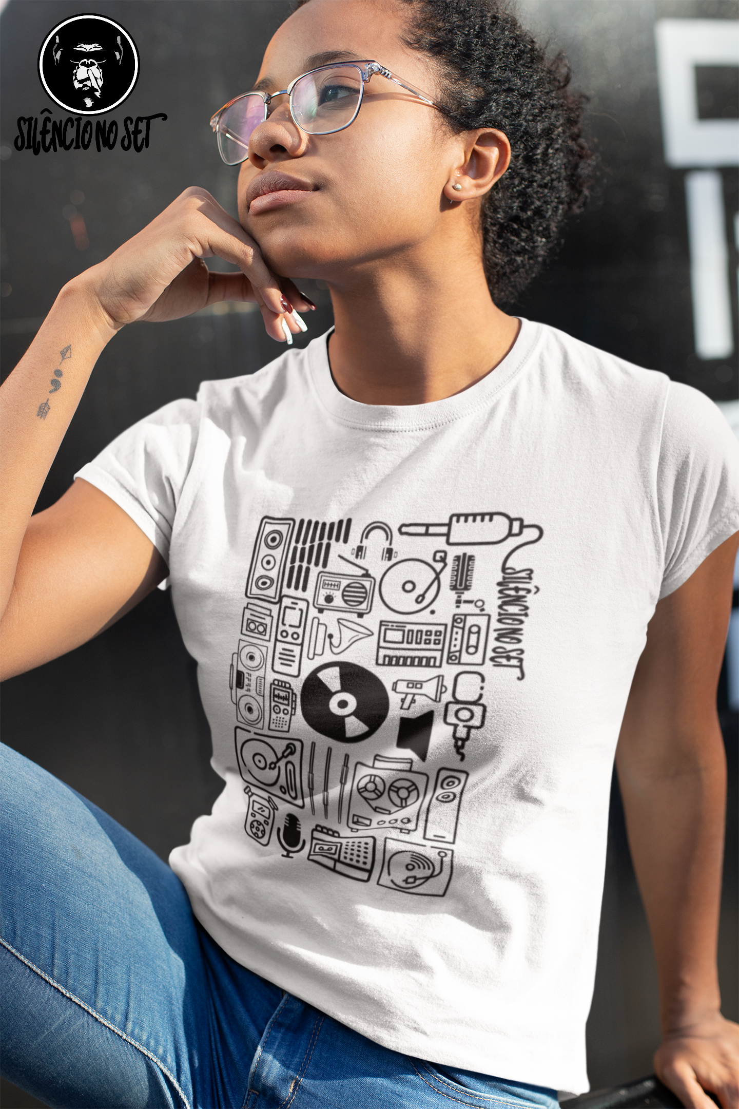 Nome do produto: Baby Long ícones Branca | Cinza