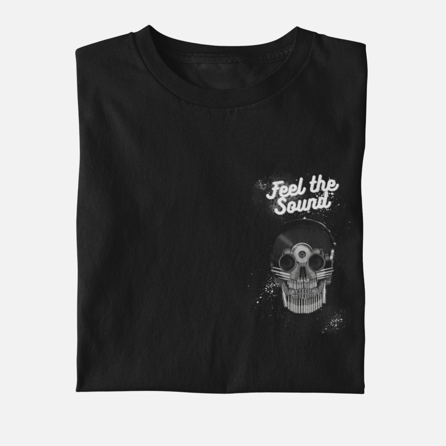 Nome do produto: Camiseta Plus Size feel the sound| Preta