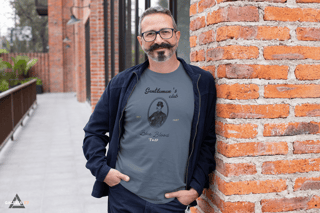 CAMISETA MASCULINA AZUL MARINHO ESTONADA / GENTLEMEN