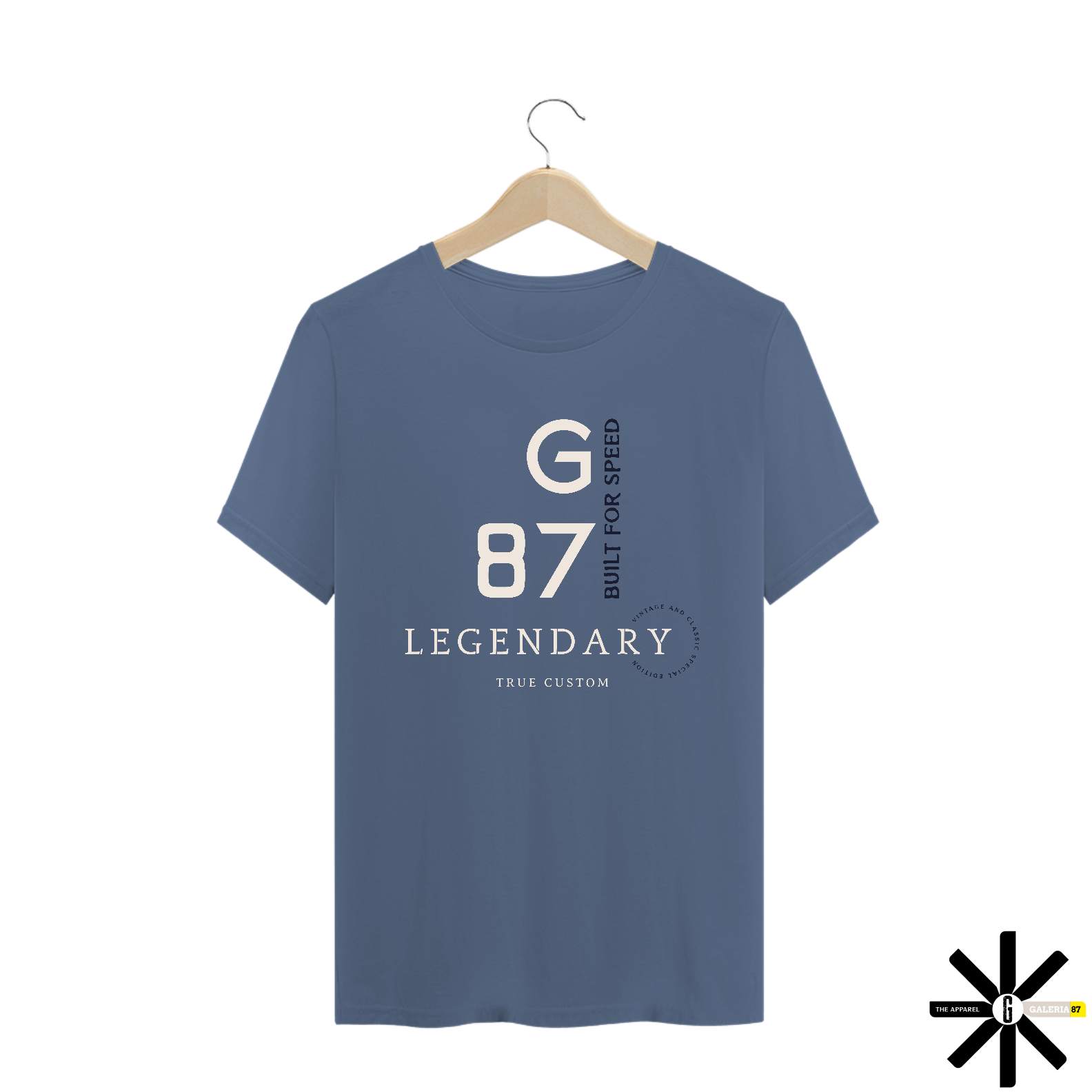 Nome do produto: CAMISETA ESTONADA AZUL MARINHO / TRUE CUSTOM / GLR 87
