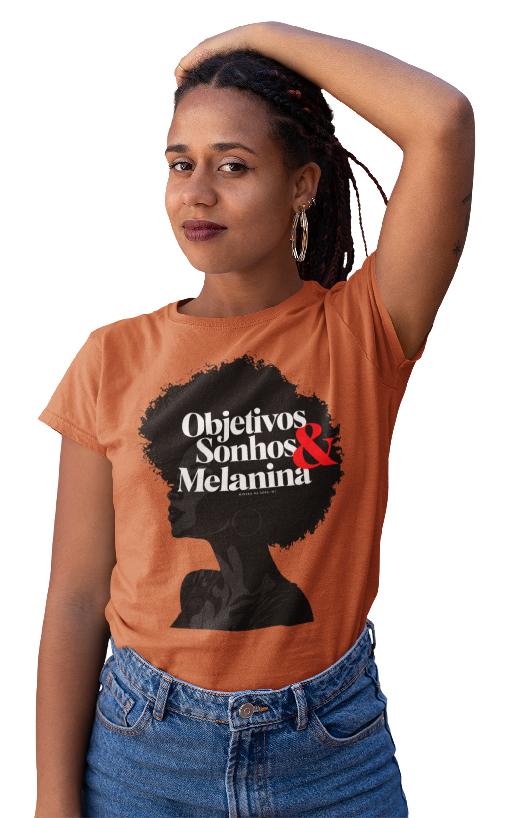 Nome do produto: Camiseta Objetivos, Sonhos e Melanina