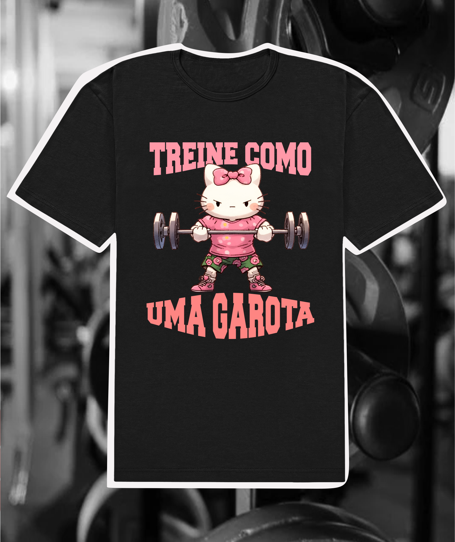 Nome do produto: CAMISETA MAROMBA HELLO KITTY TREINE COM UMA GAROTA