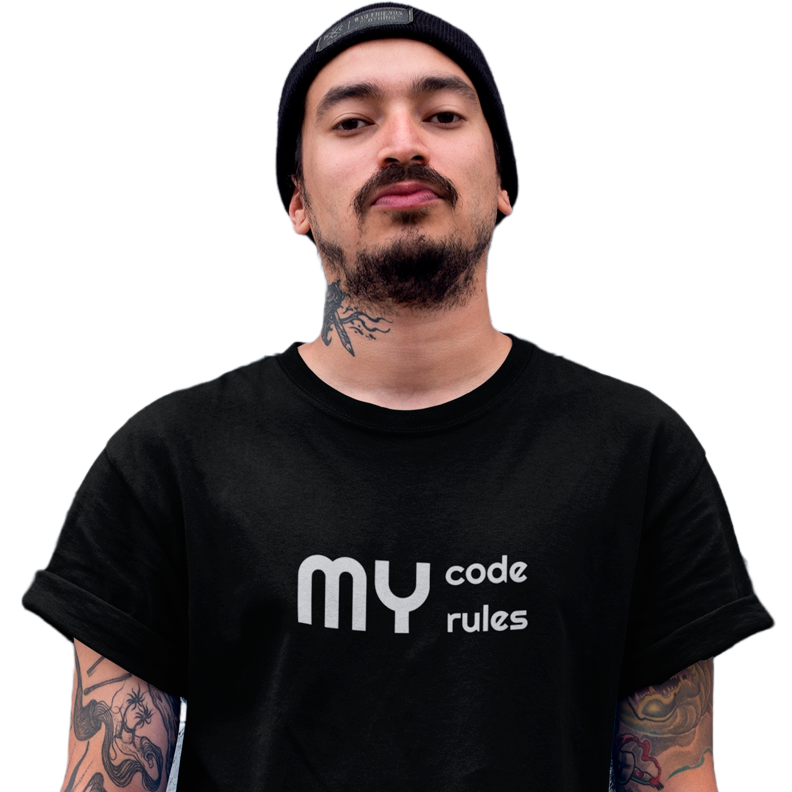 Nome do produto: Camiseta Masculina - My code, my rules