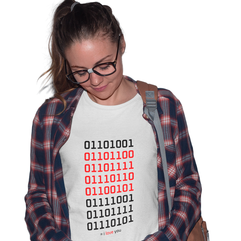 Nome do produto: I Love You Binário Feminina 