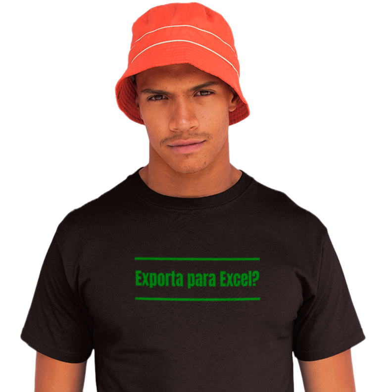 Nome do produto: Camiseta Masculina - Exporta para Excel?
