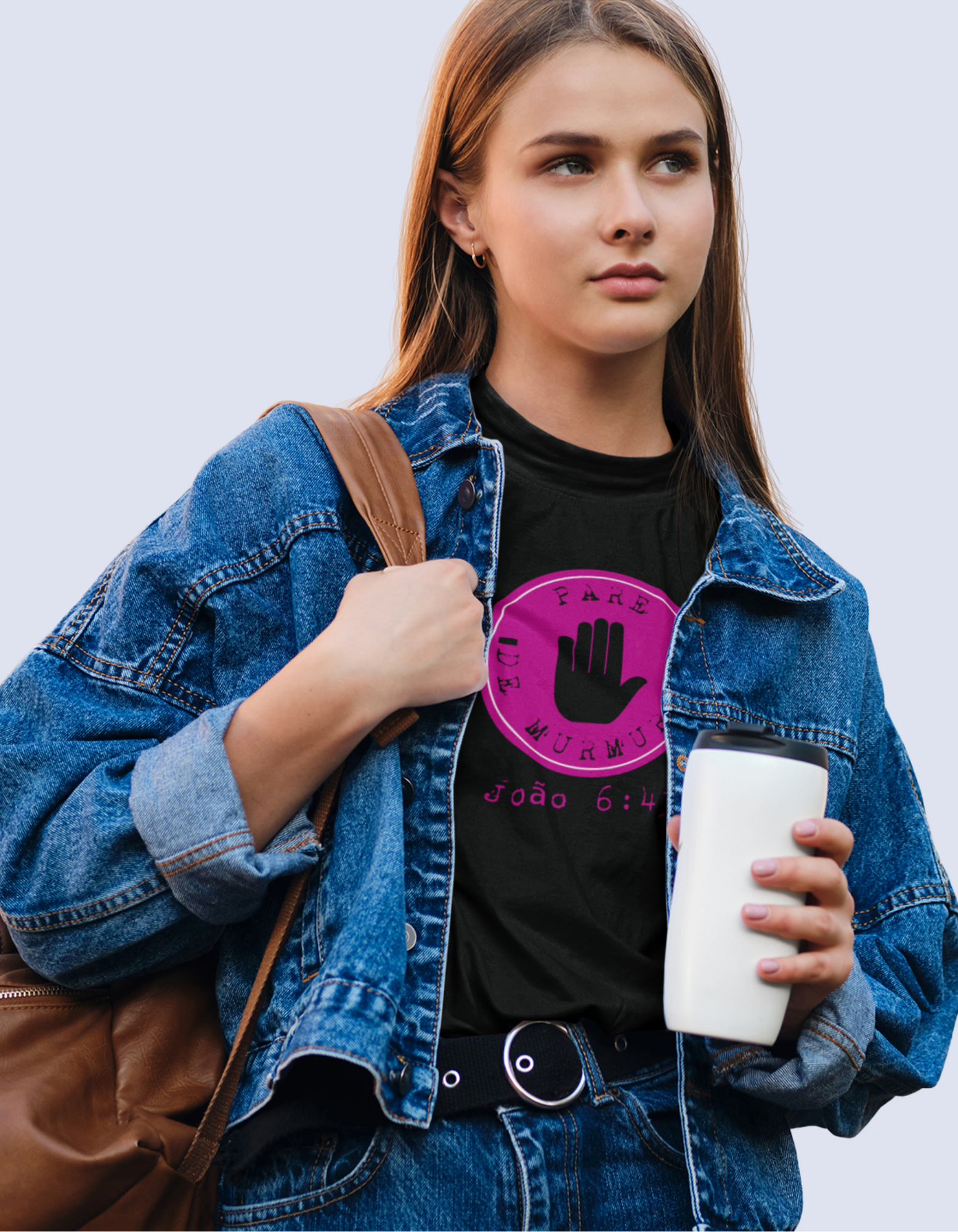 Nome do produto: T-SHIRT FEMININA - MALHA CLASSICA - PARE DE MURMURAR (PINK)