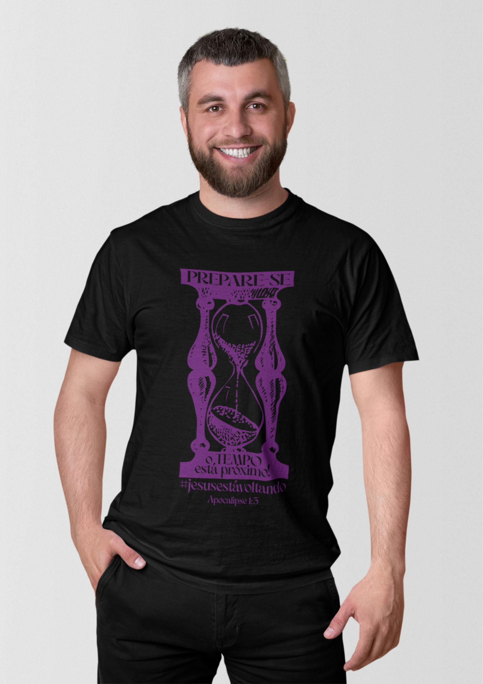 Nome do produto: T-SHIRT MASCULINA - MALHA CLASSICA - PREPARE-SE! (VIOLET)