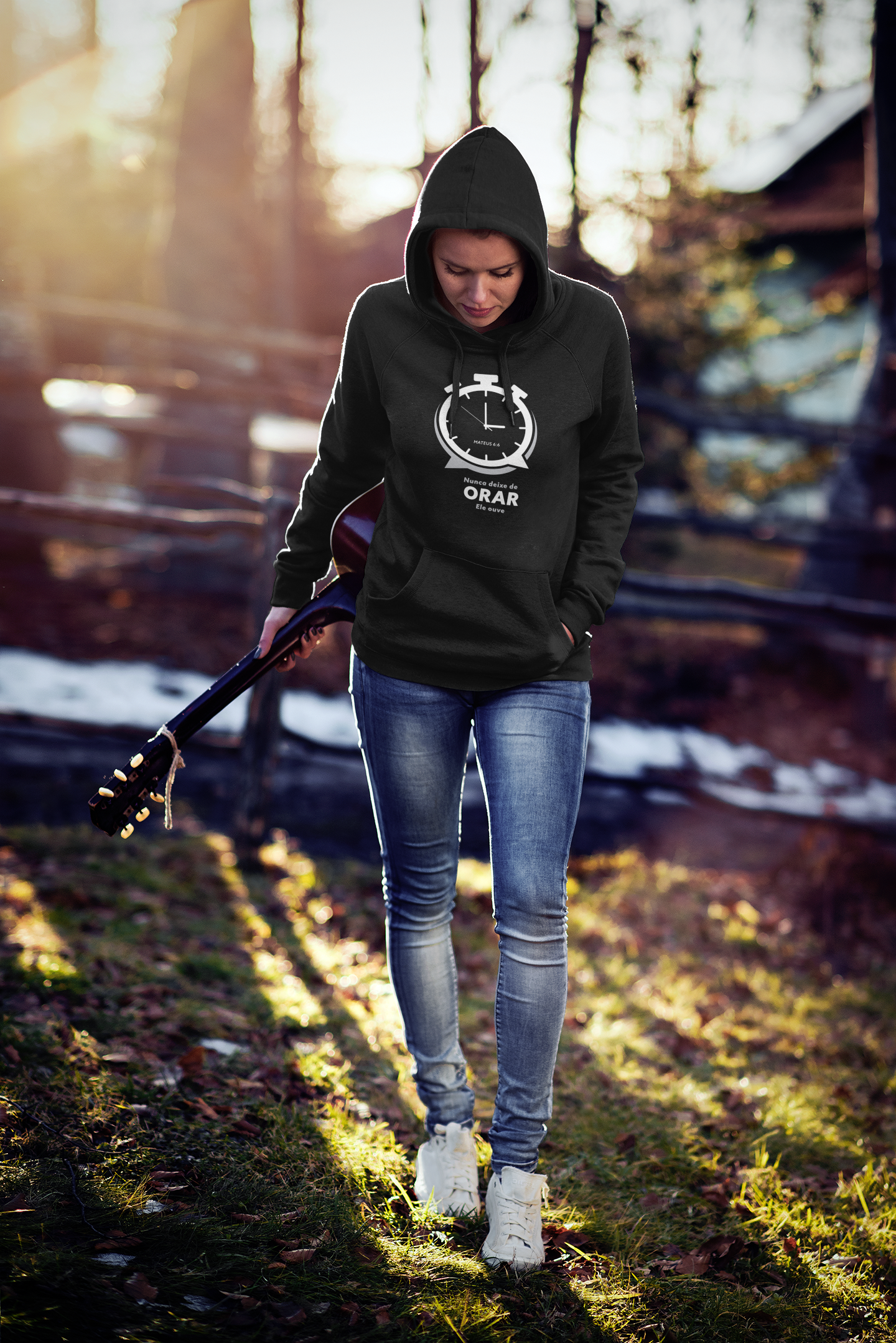 Nome do produto: MOLETOM CANGURU UNISSEX - ORAÇÃO (WHITE)